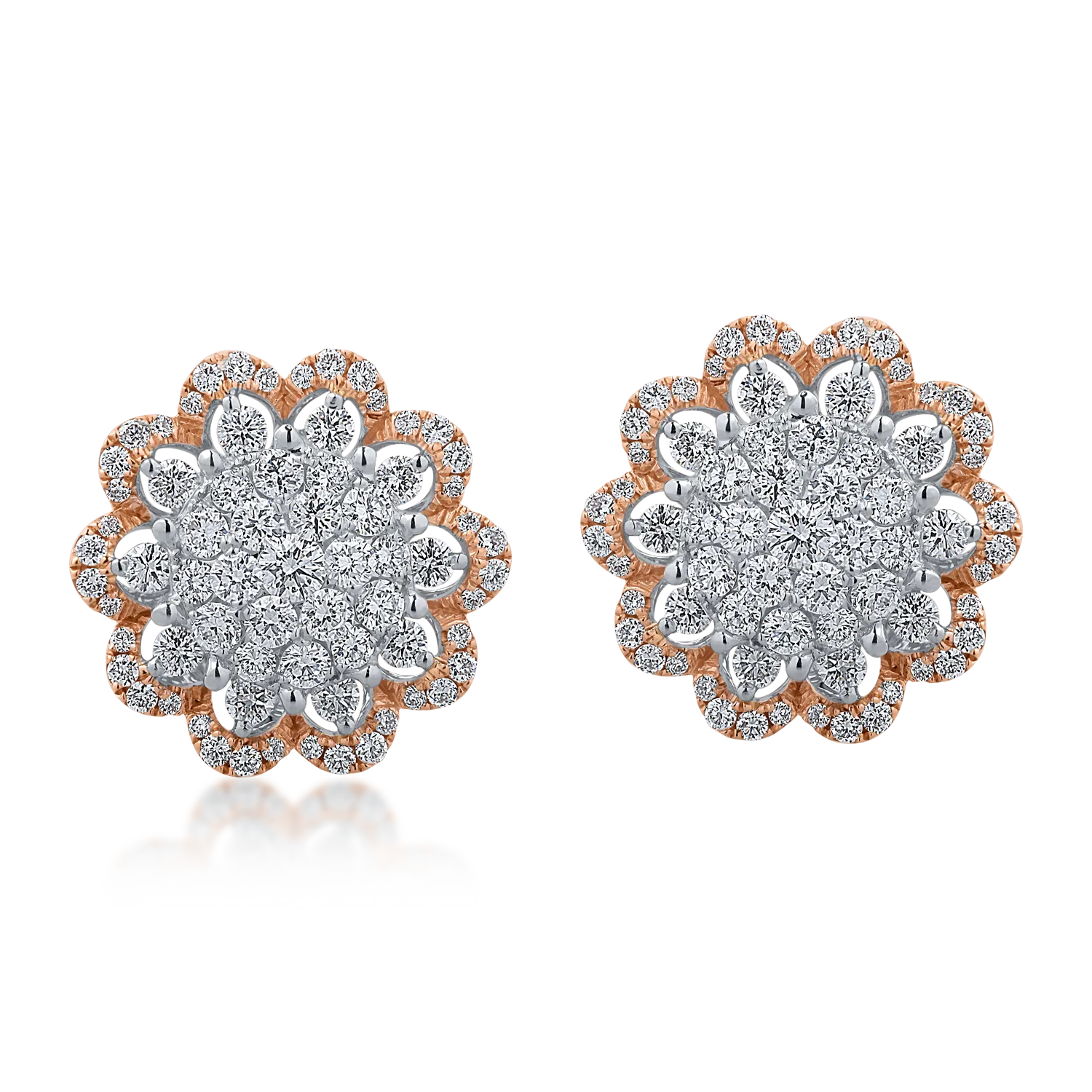 Cercei din aur alb-roz cu diamante de 1.02ct-156754