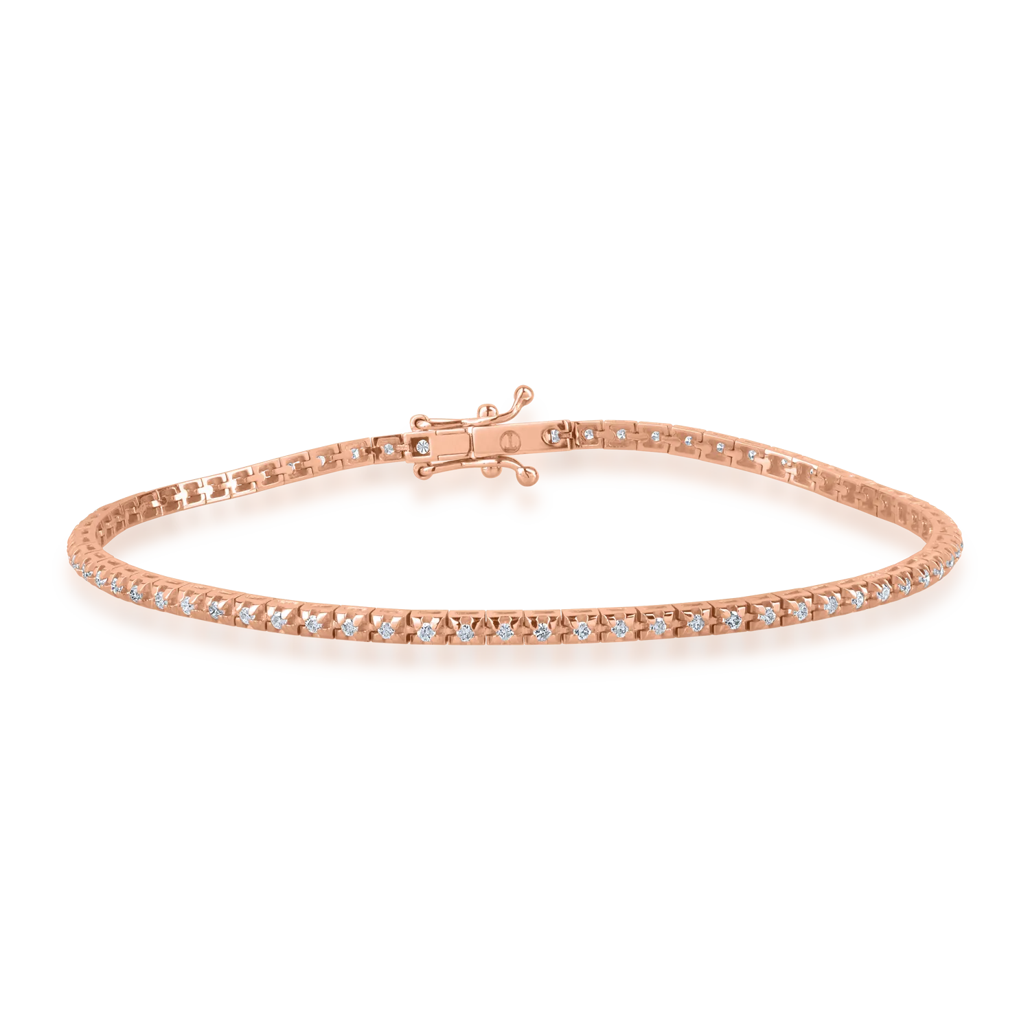 Rose gold tennis bracelet with 0.55ct diamonds