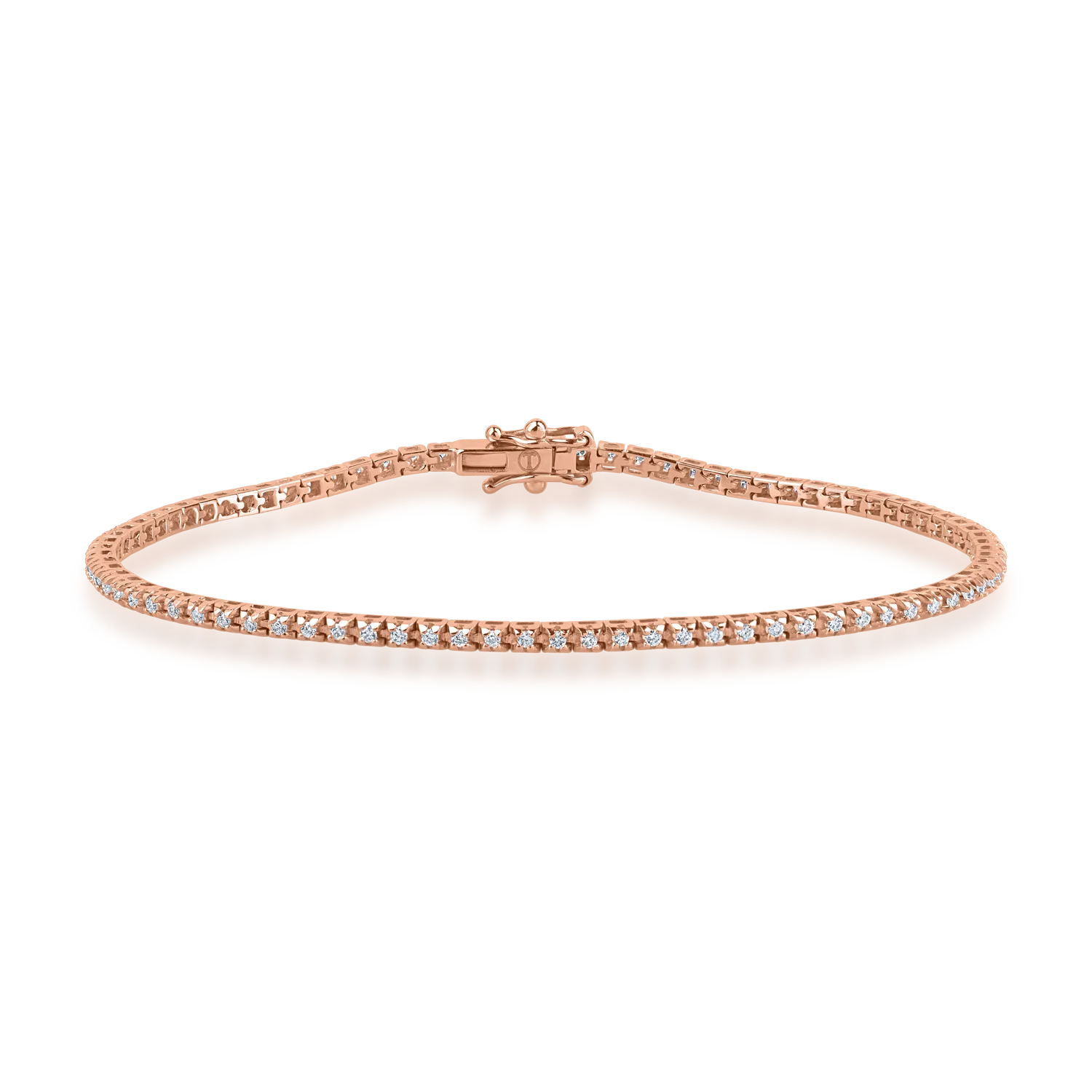 Bratara tennis din aur roz cu diamante de 0.45ct