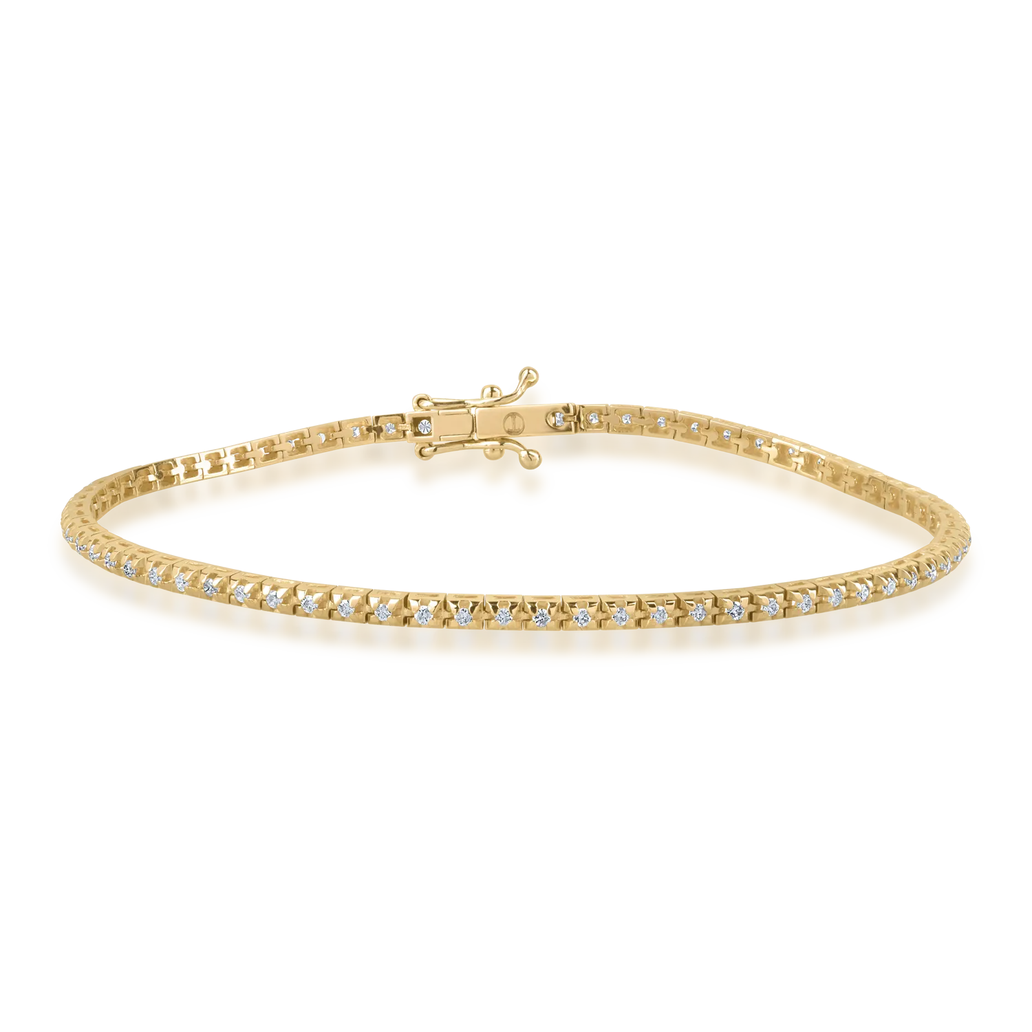 Yellow gold tennis bracelet with 0.55ct diamonds