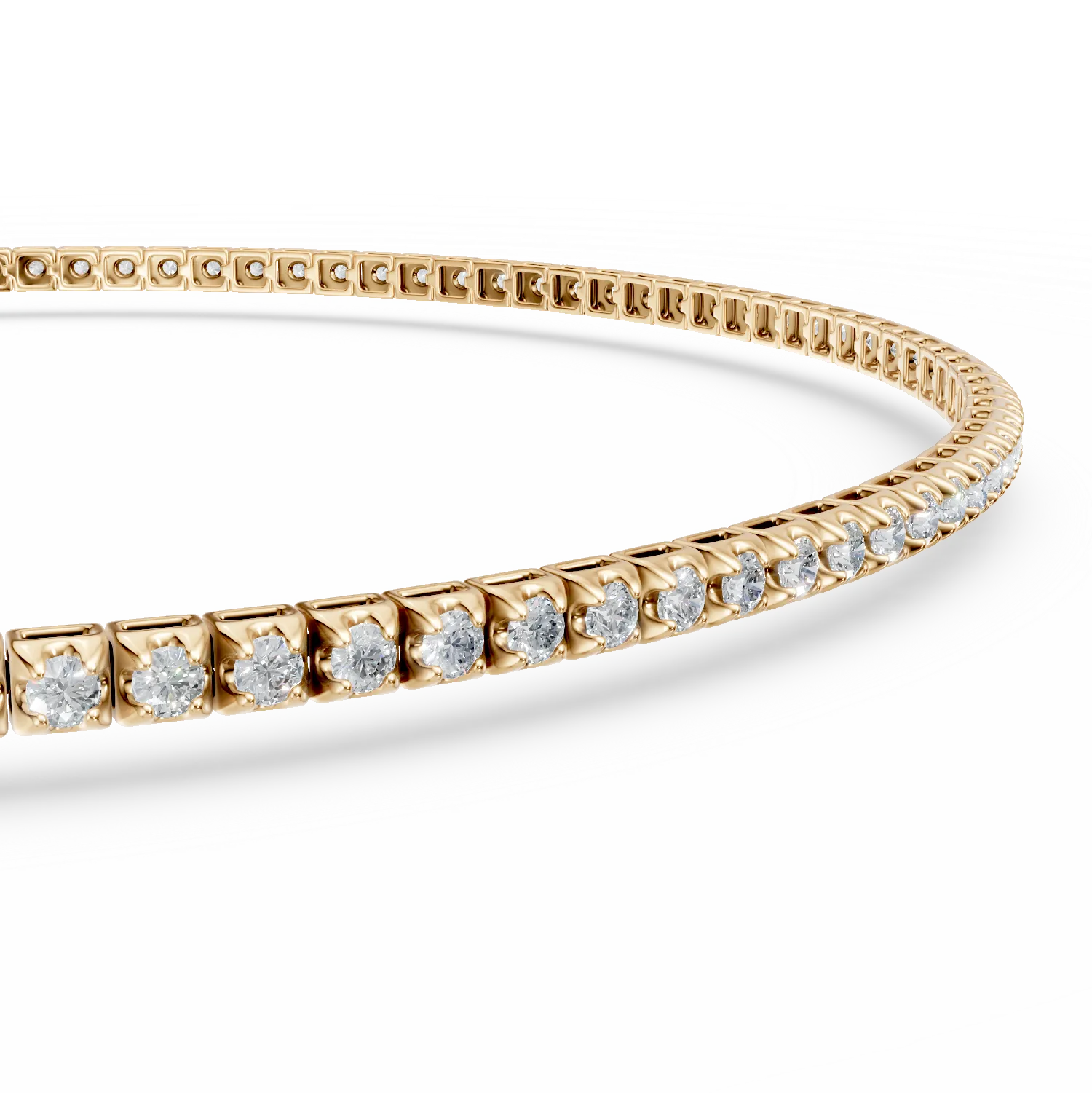 Bratara tennis din aur galben cu diamante de 0.5ct