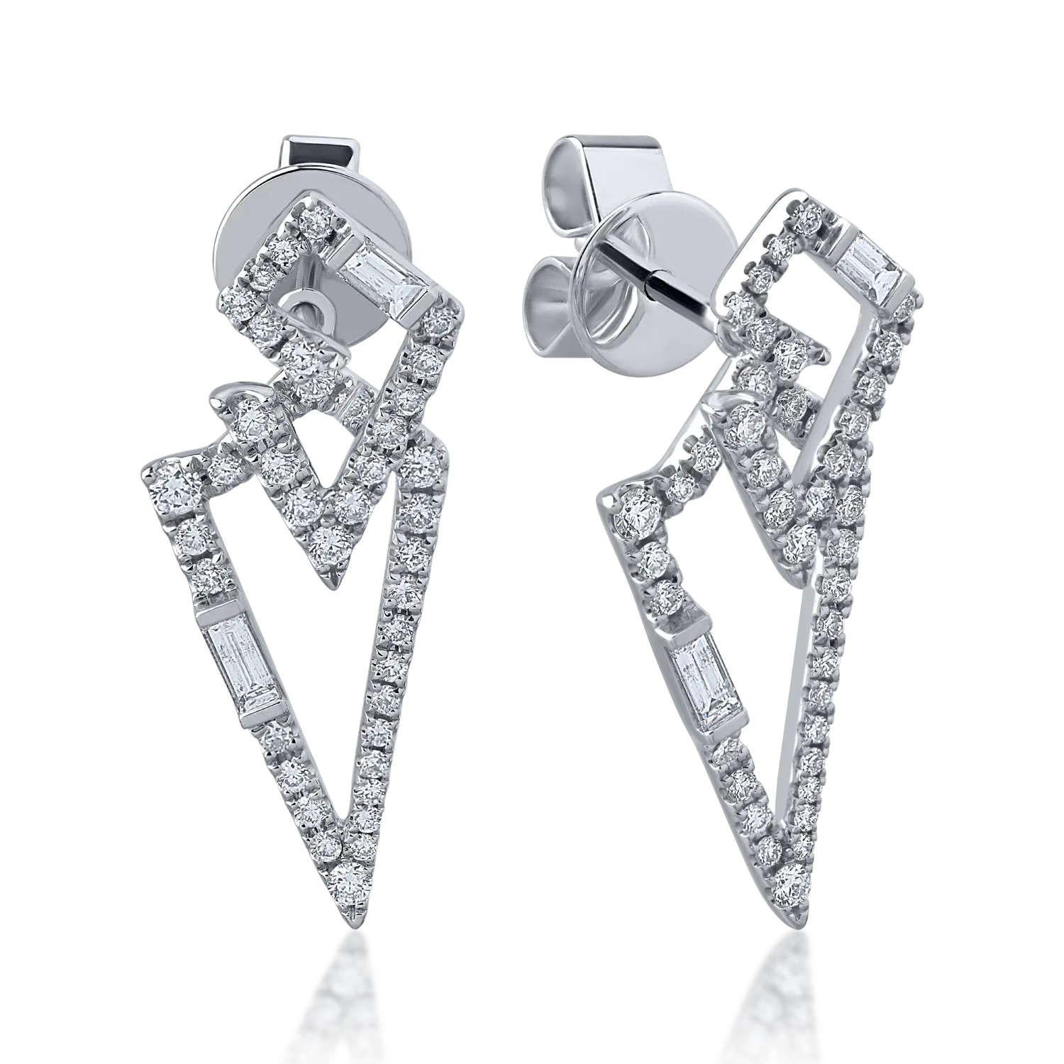 Kolczyki z białego złota z diamentami o masie 0.8ct