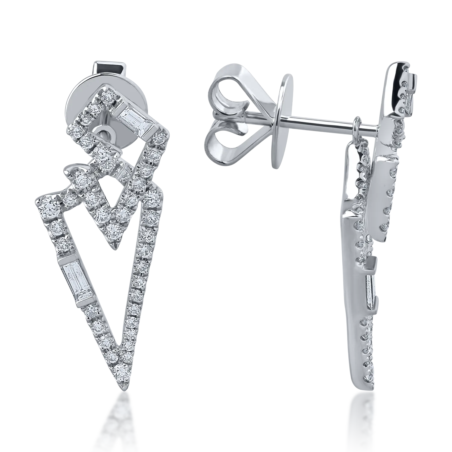 Kolczyki z białego złota z diamentami o masie 0.8ct