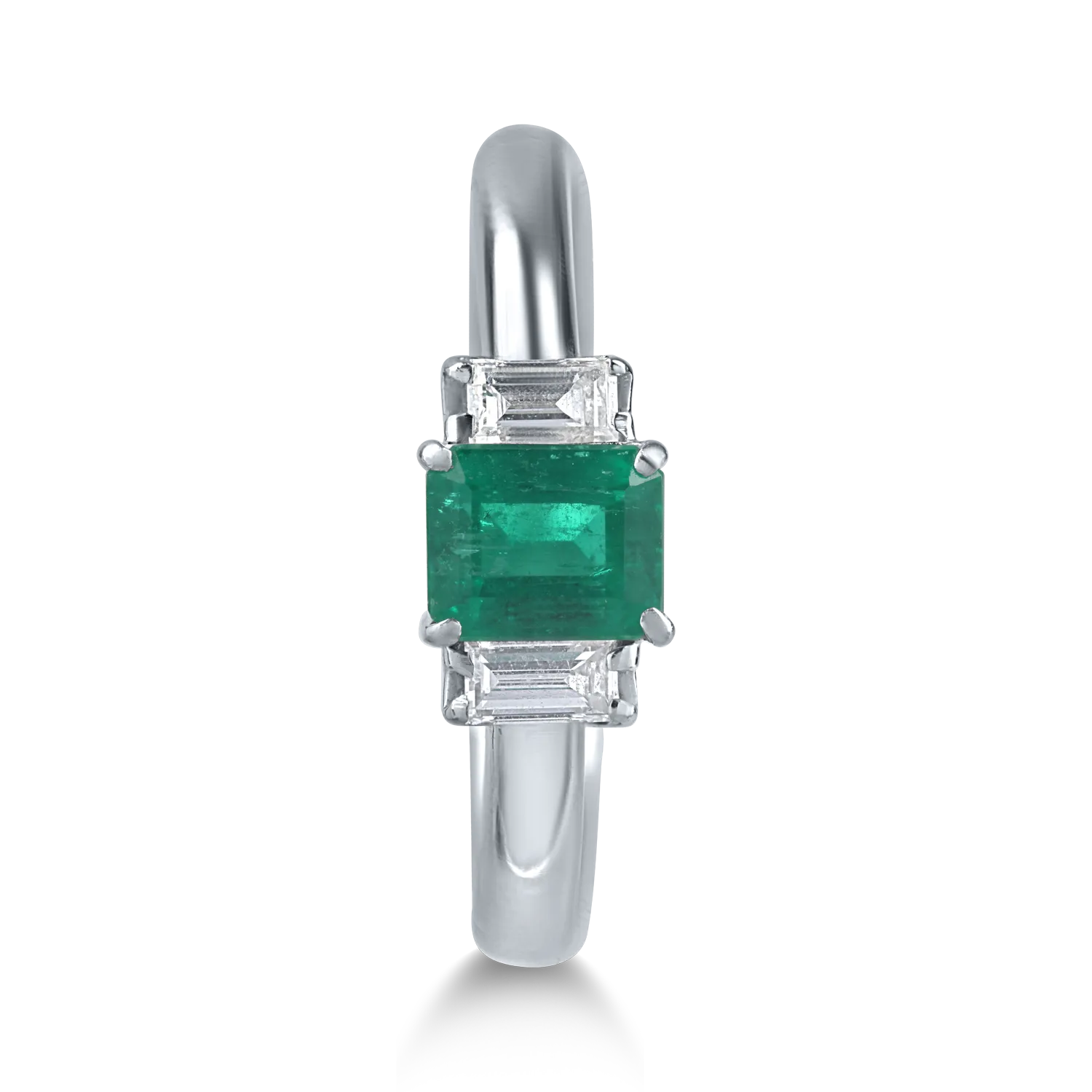 Platina gyűrű 0.78ct smaragddal és 0.28ct gyémántokkal
