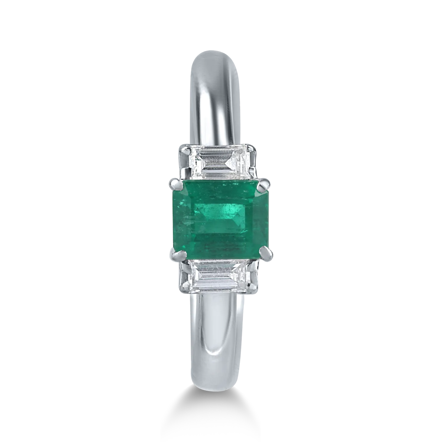 Inel din platina cu smarald de 0.78ct si diamante de 0.28ct