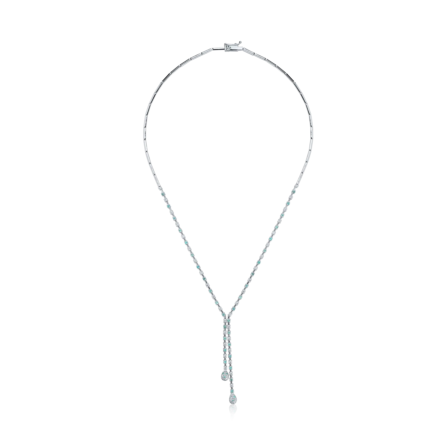 Colier din aur alb cu topaze paraiba de 1ct si diamante de 0.94ct-156923
