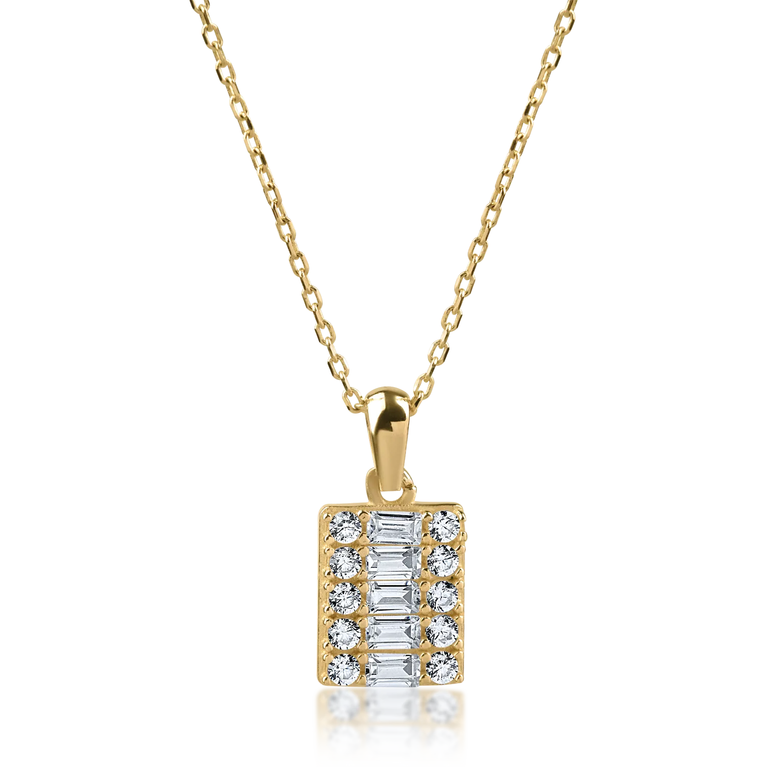 Yellow gold pendant necklace