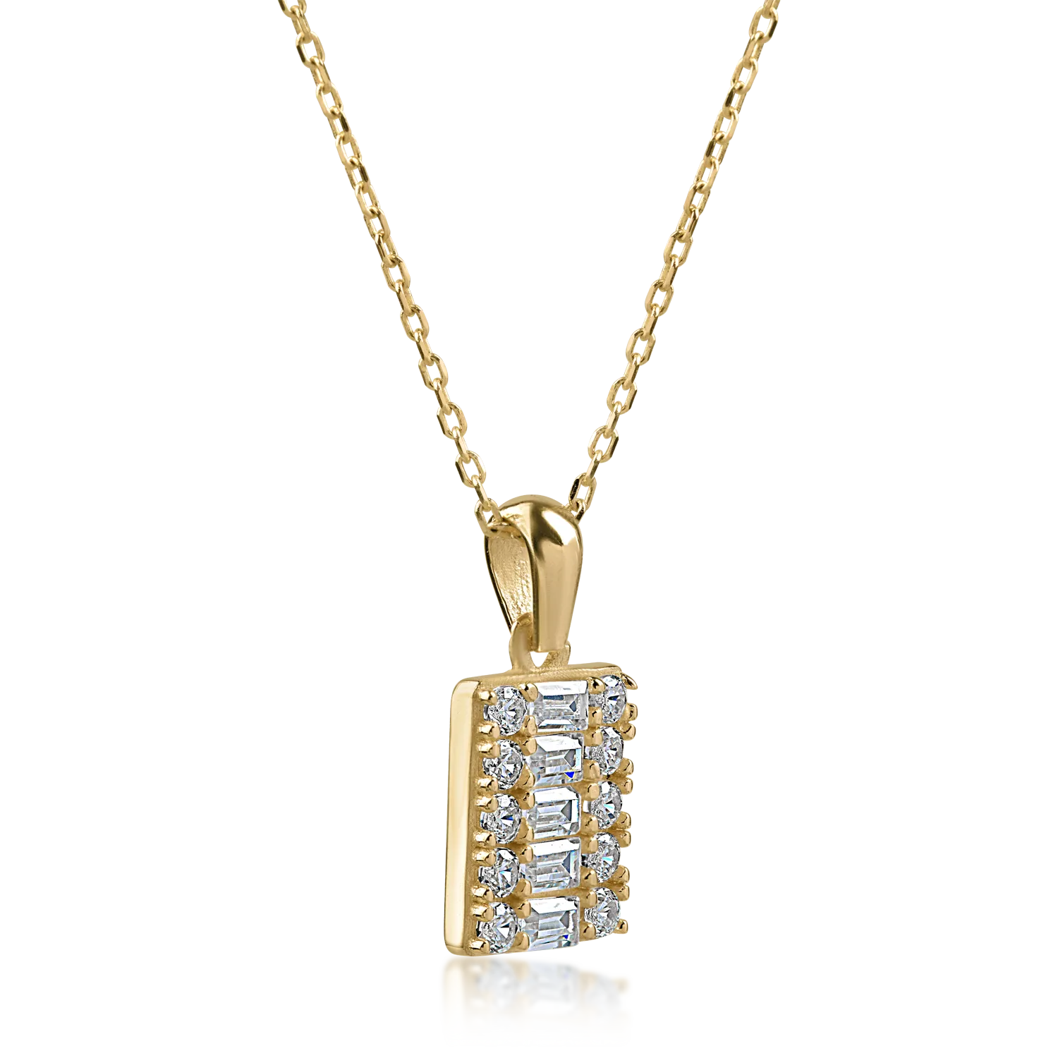 Yellow gold pendant necklace