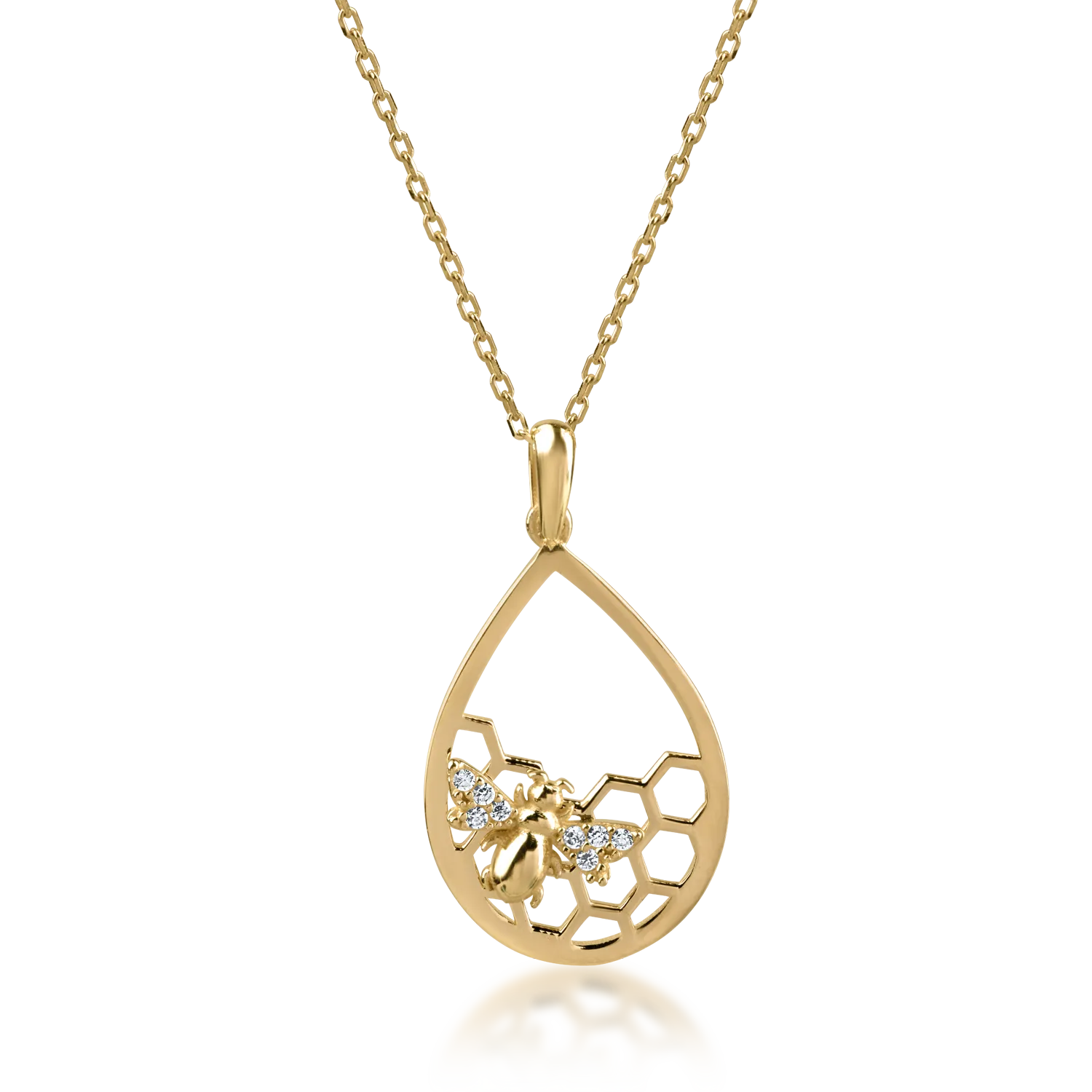 Yellow gold pendant necklace