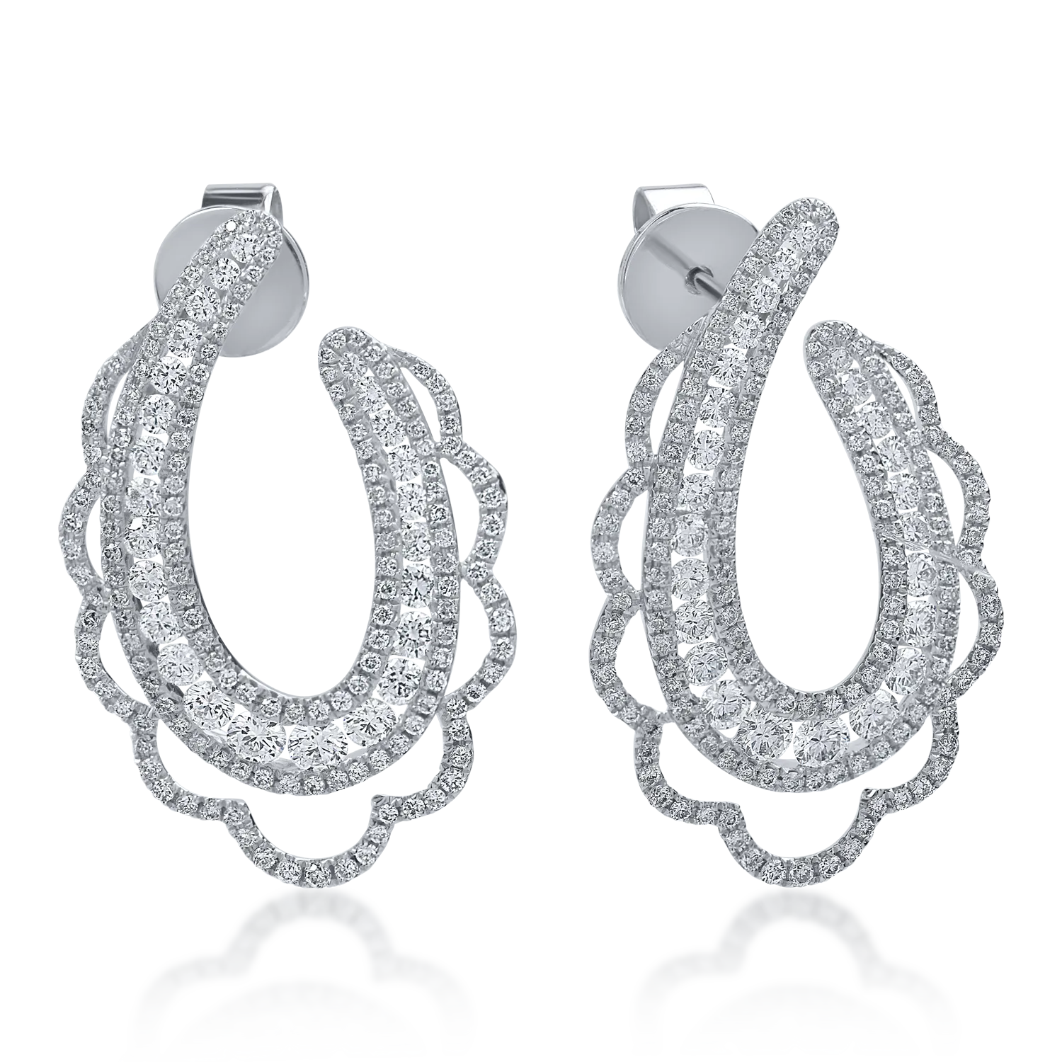 White gold earrings with 2.49ct diamonds