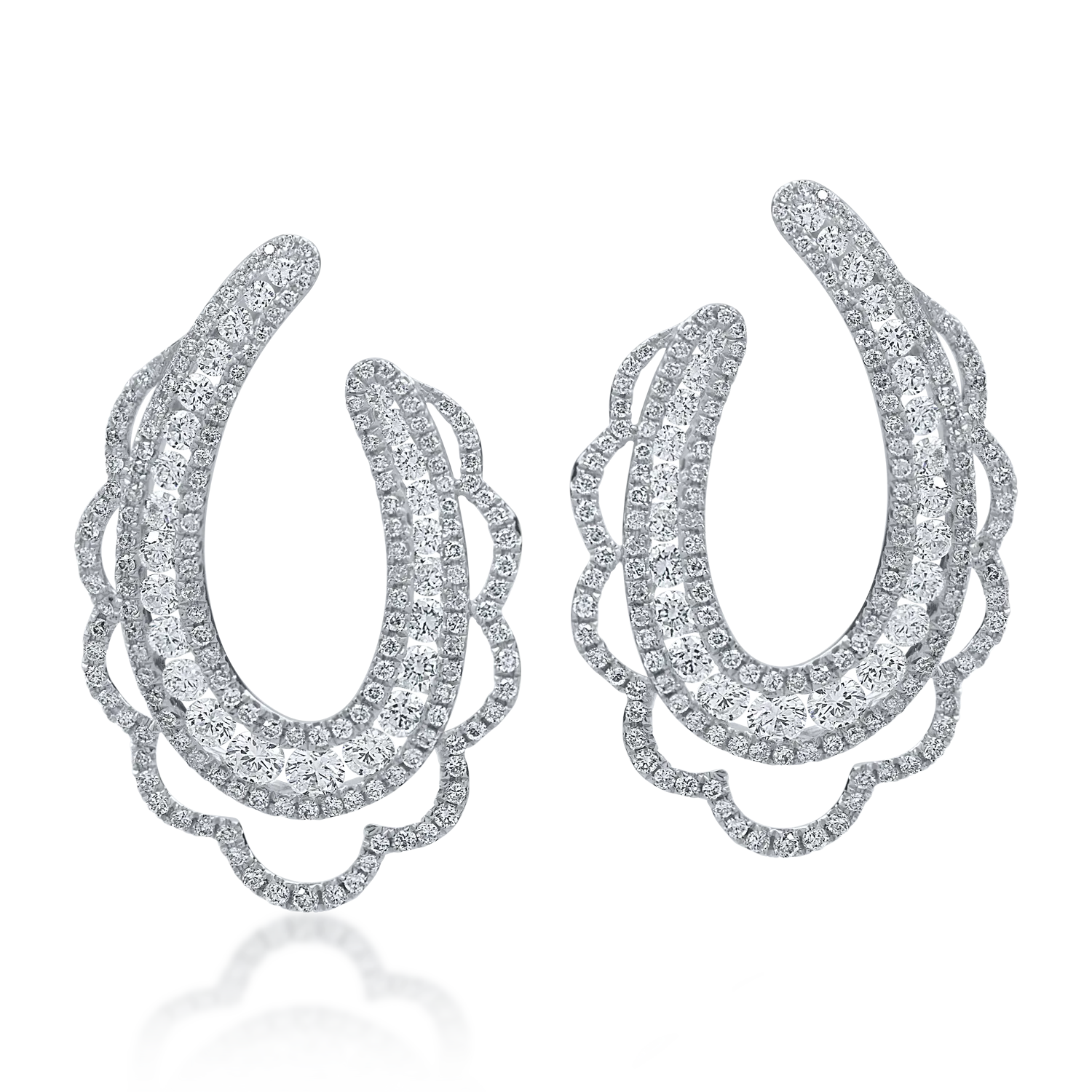 Cercei din aur alb cu diamante de 2.49 ct-157101
