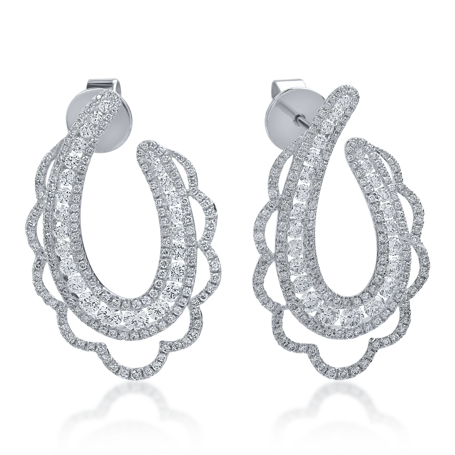 Teilor Cercei din aur alb cu diamante de 2.49 ct