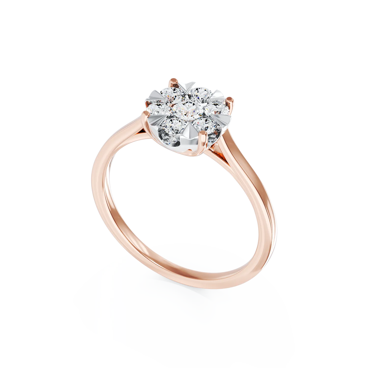 Rózsarany eljegyzési gyűrű 0.35ct gyémánttal