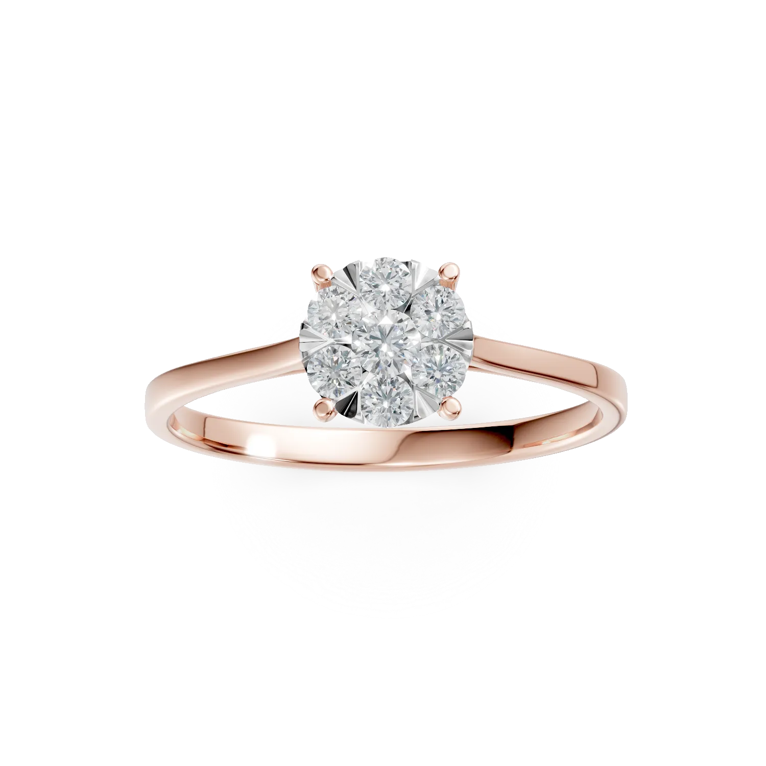 Inel de logodna din aur roz cu diamante de 0.35ct