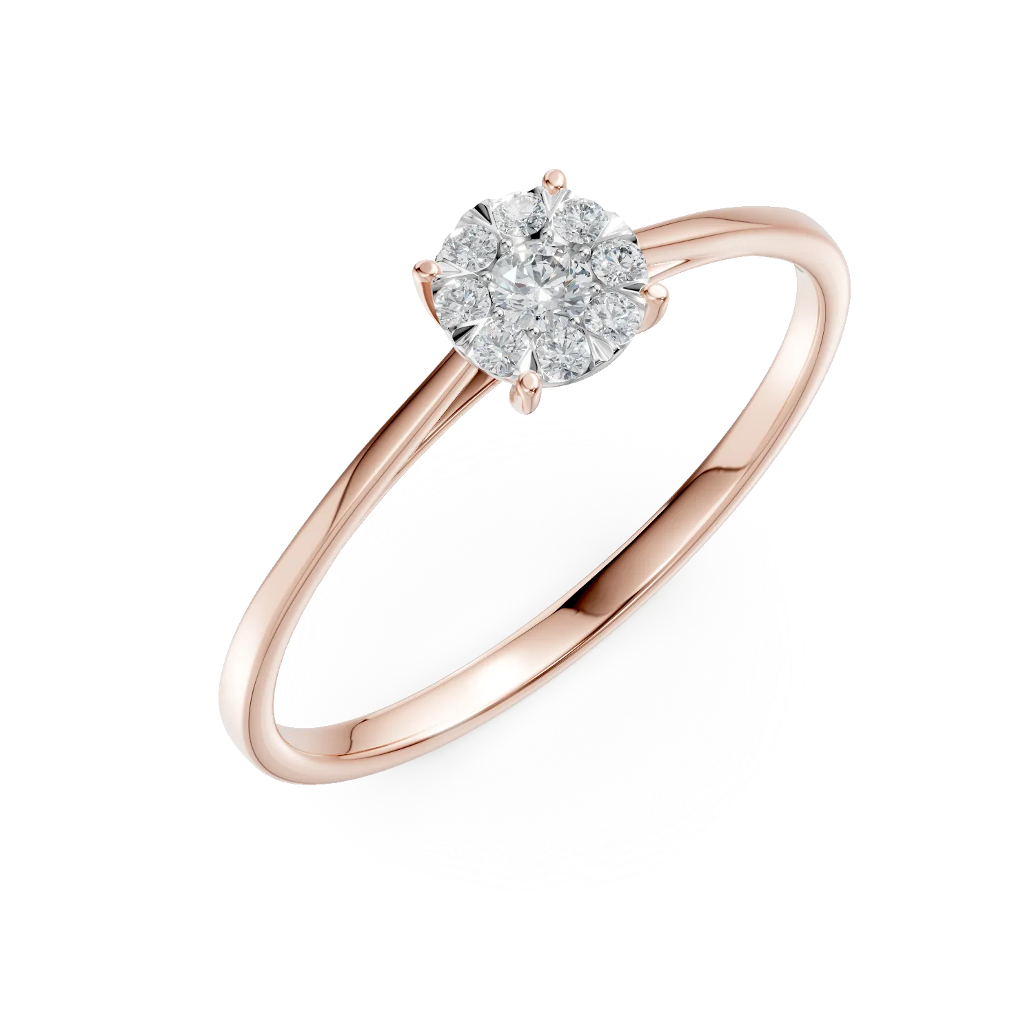 Rose gold engagement ring with 0.15ct diamonds