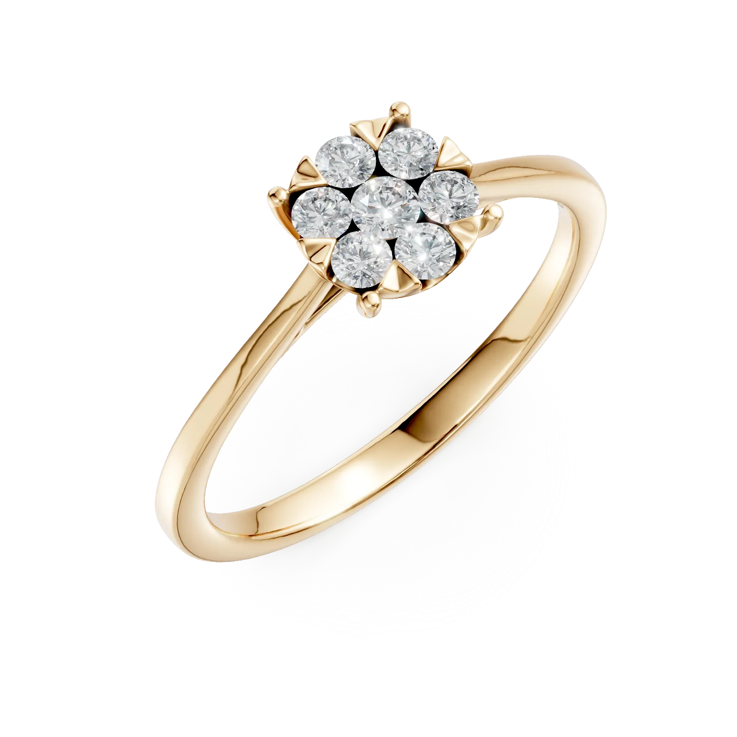 Inel de logodna din aur galben cu diamante de 0.3ct