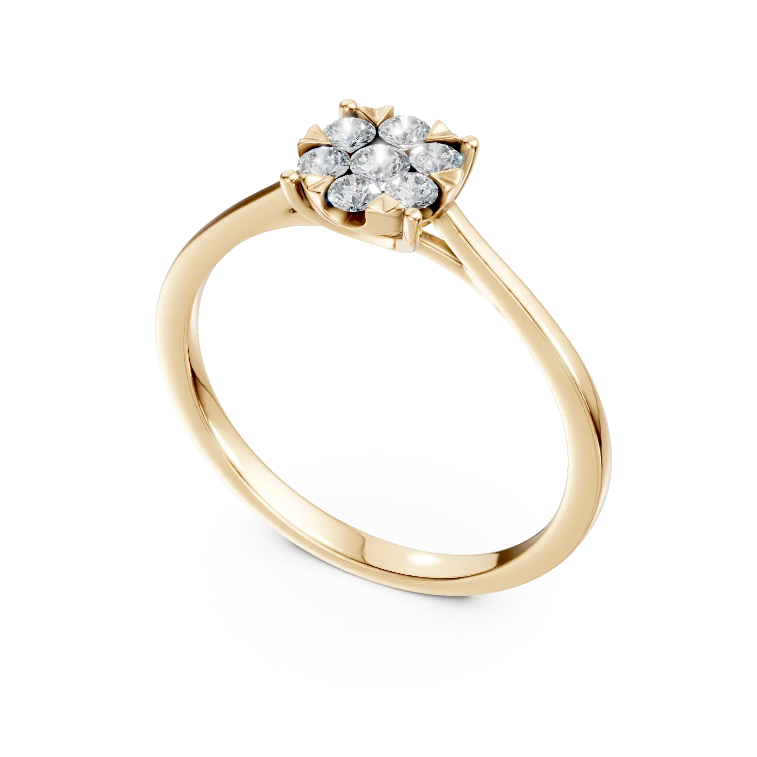 Inel de logodna din aur galben cu diamante de 0.3ct