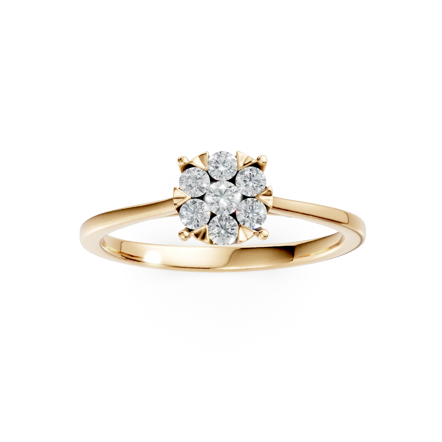 Inel de logodna din aur galben cu diamante de 0.3ct