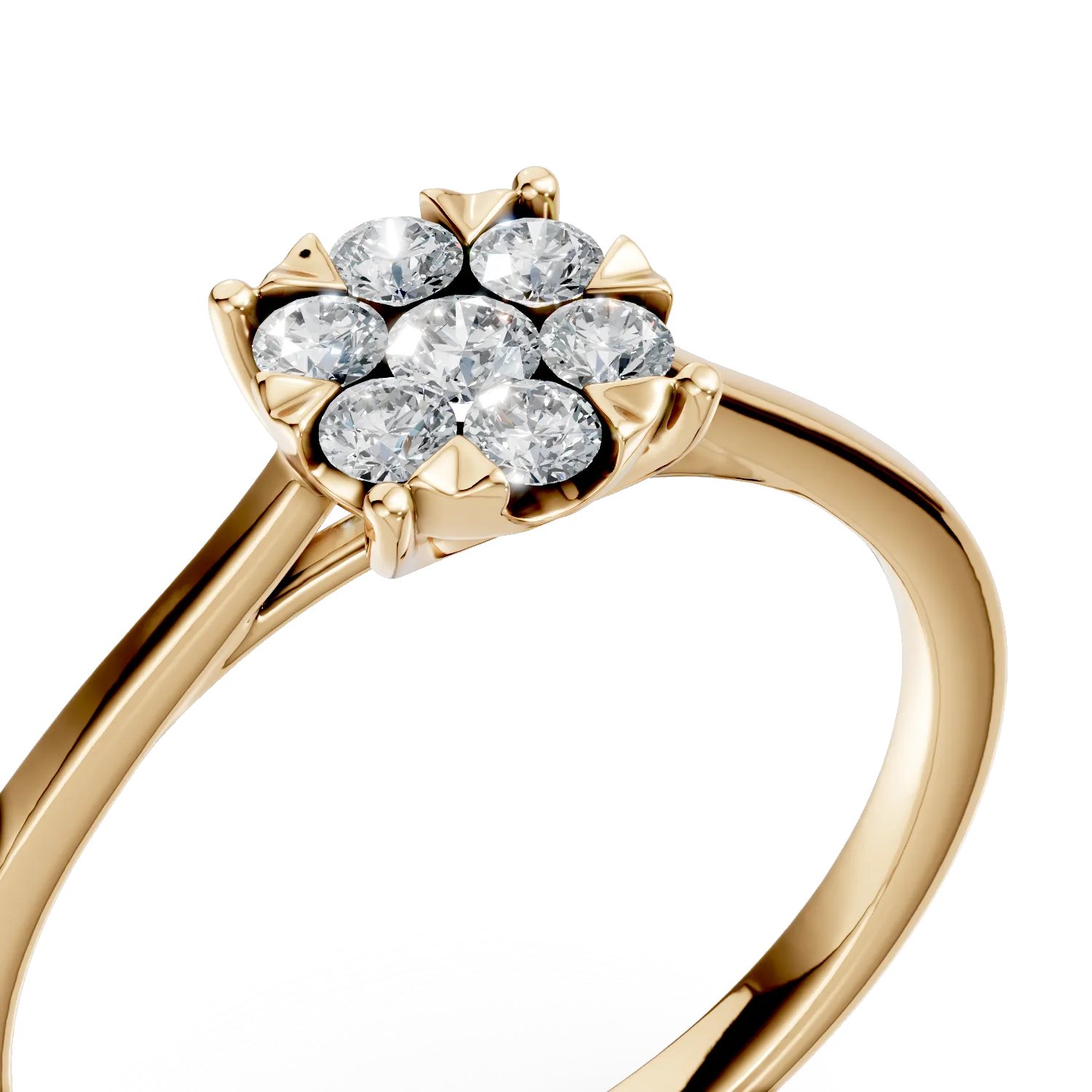 Inel de logodna din aur galben cu diamante de 0.3ct