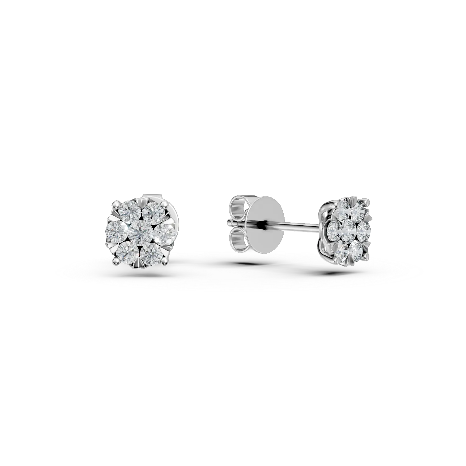 Cercei din aur alb cu diamante de 0.345ct