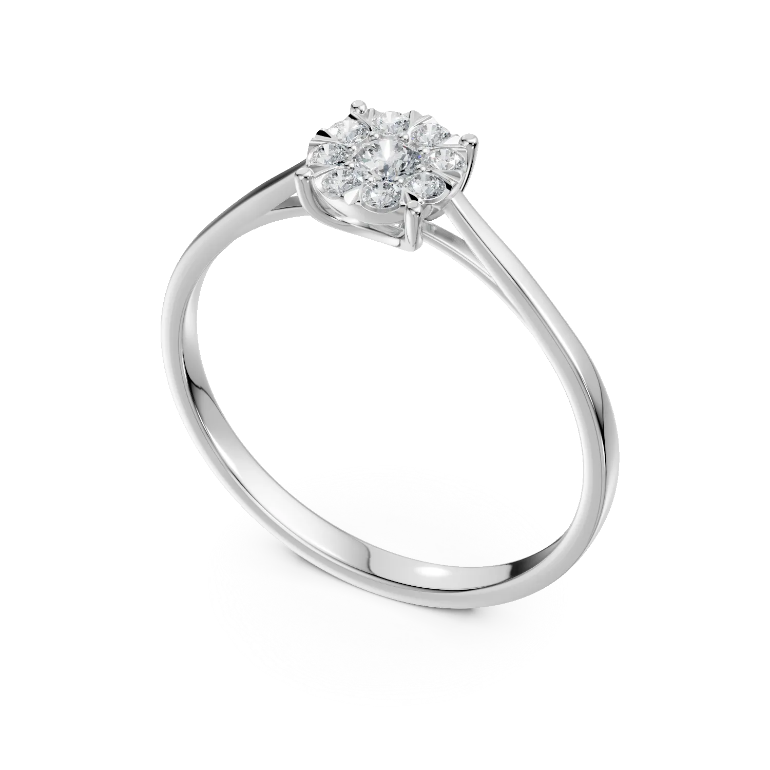 Inel de logodna din aur alb cu diamante de 0.2ct