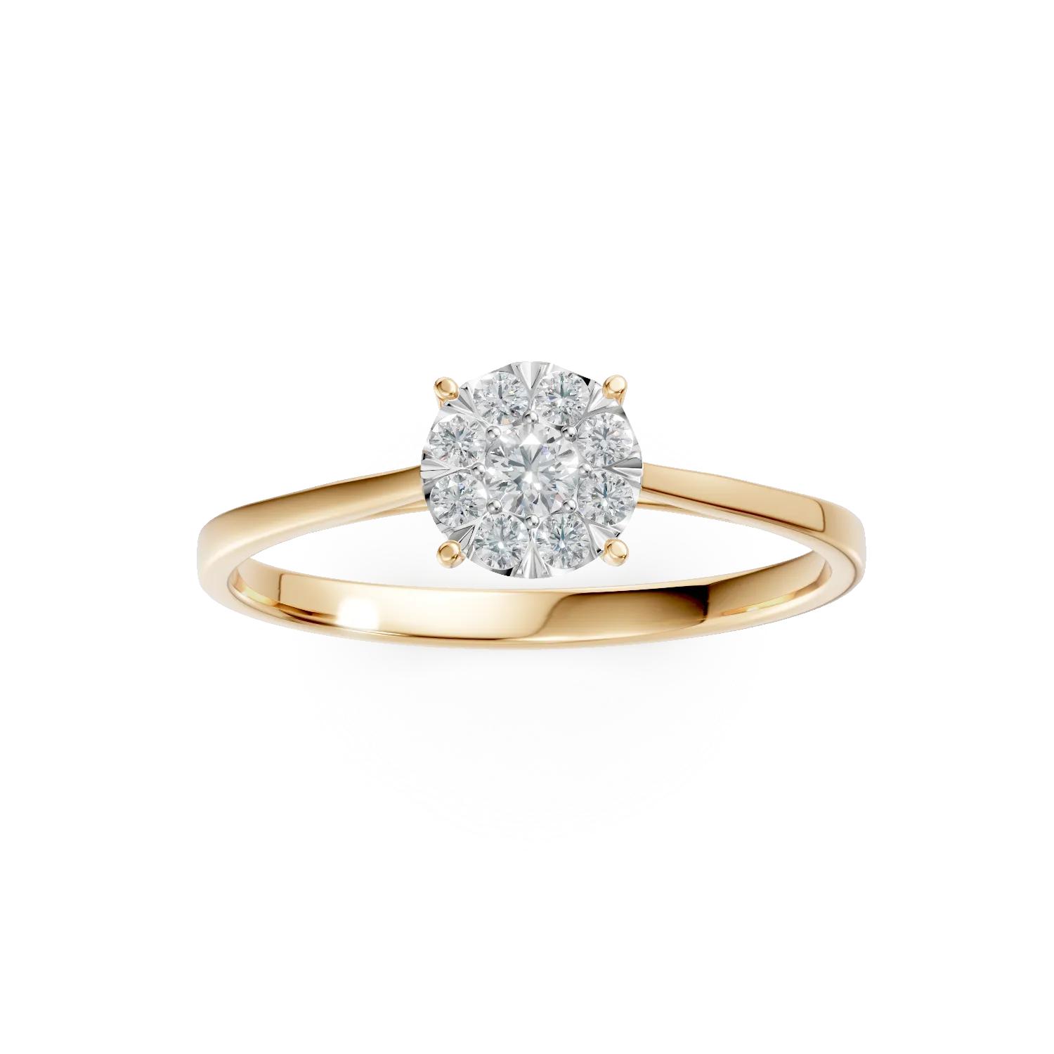 Inel de logodna din aur galben cu diamante de 0.20ct