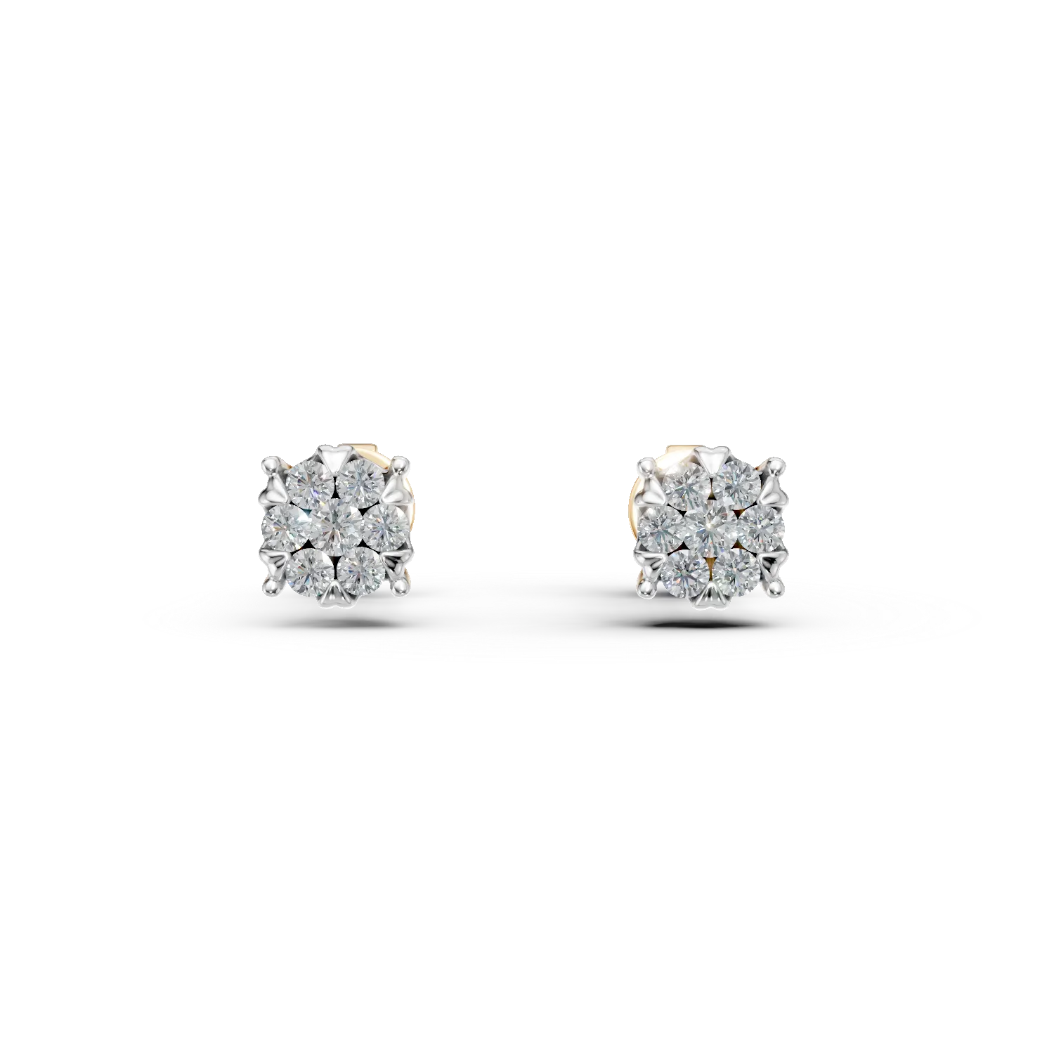Cercei din aur alb-galben cu diamante de 0.346ct-157211