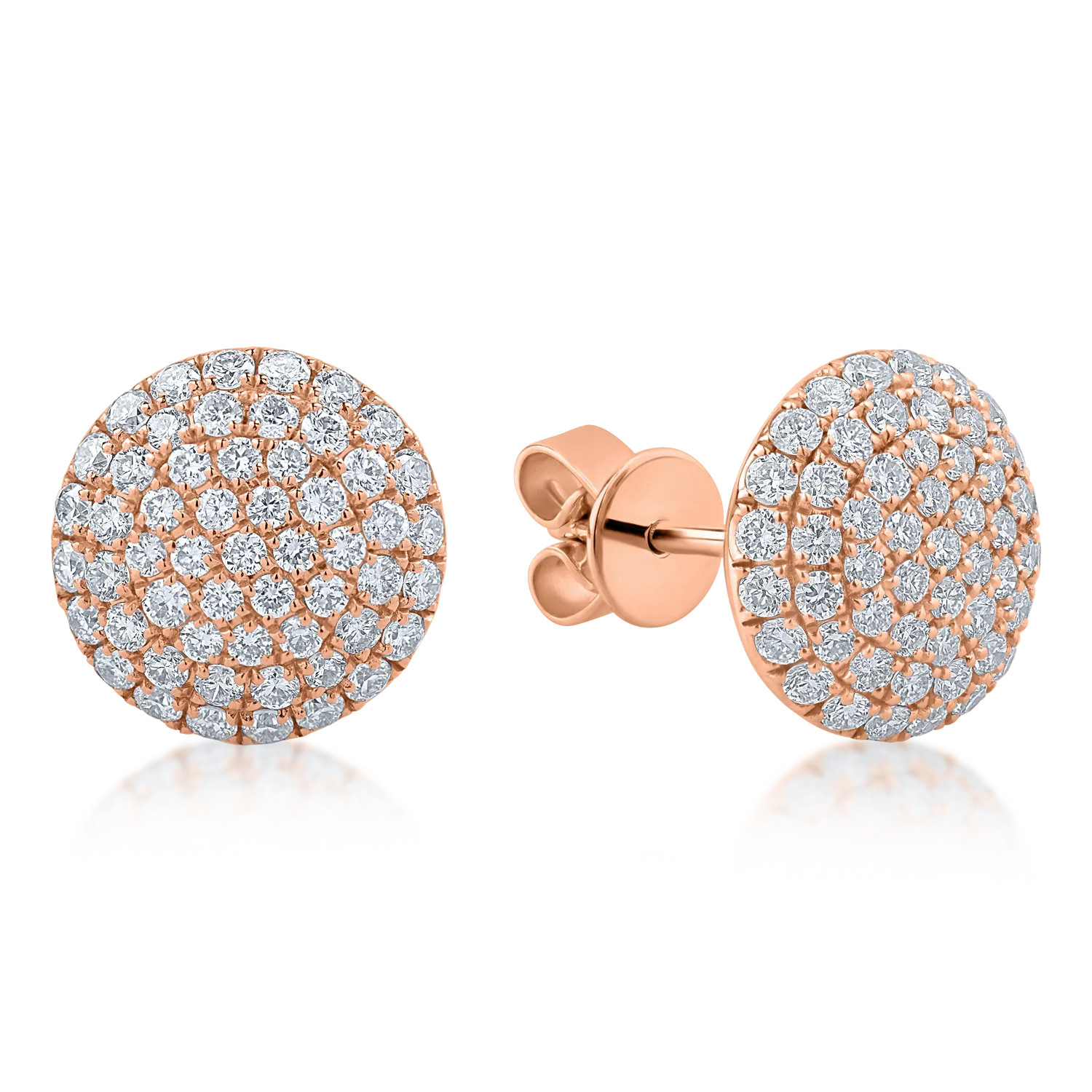 Rose gold earrings with 1.01ct diamonds