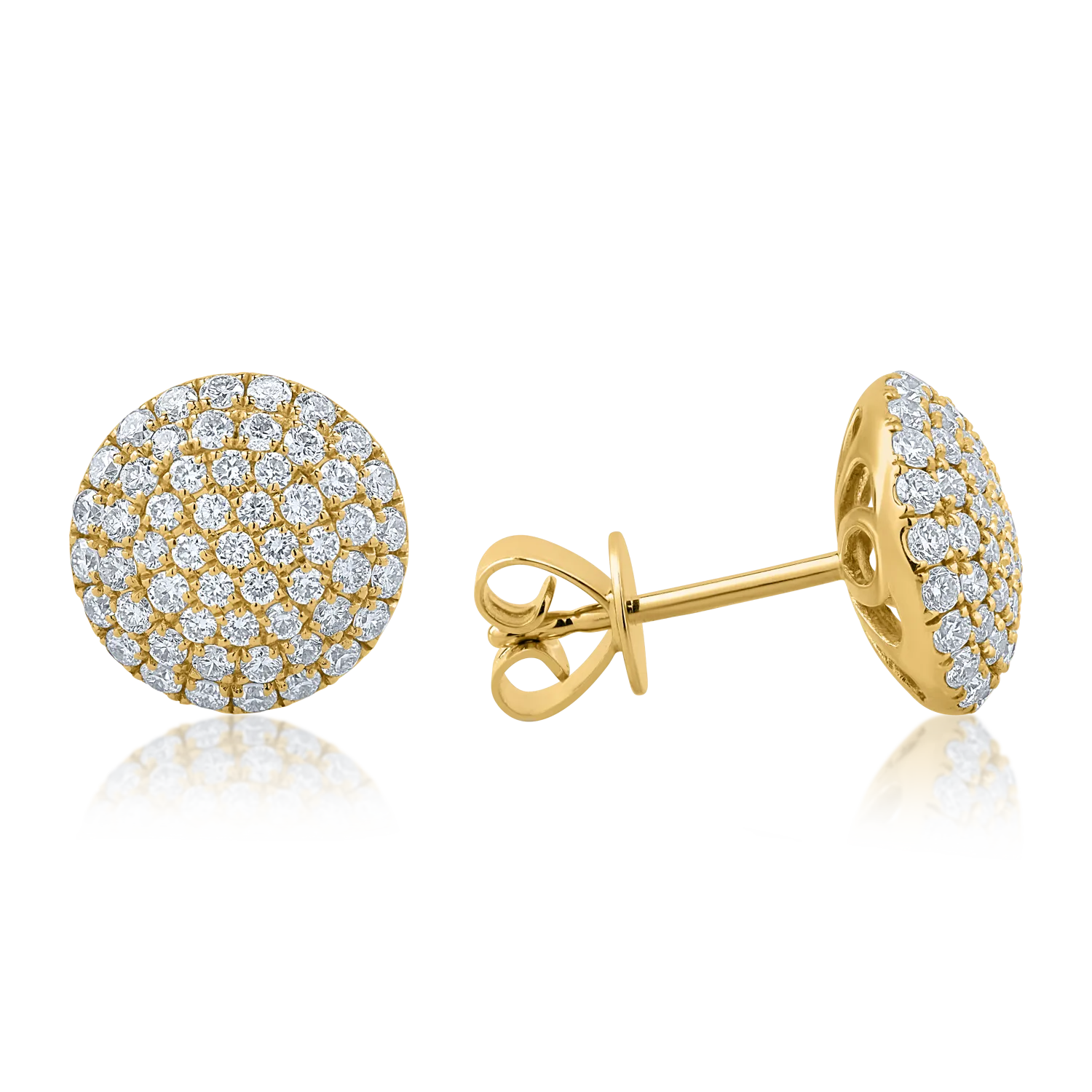 Cercei din aur galben cu diamante de 1.01ct
