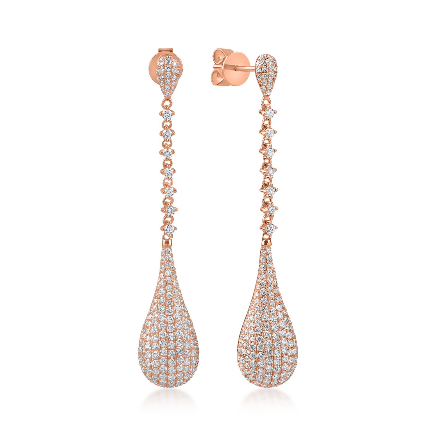 Rose gold earrings with 1.7ct diamonds