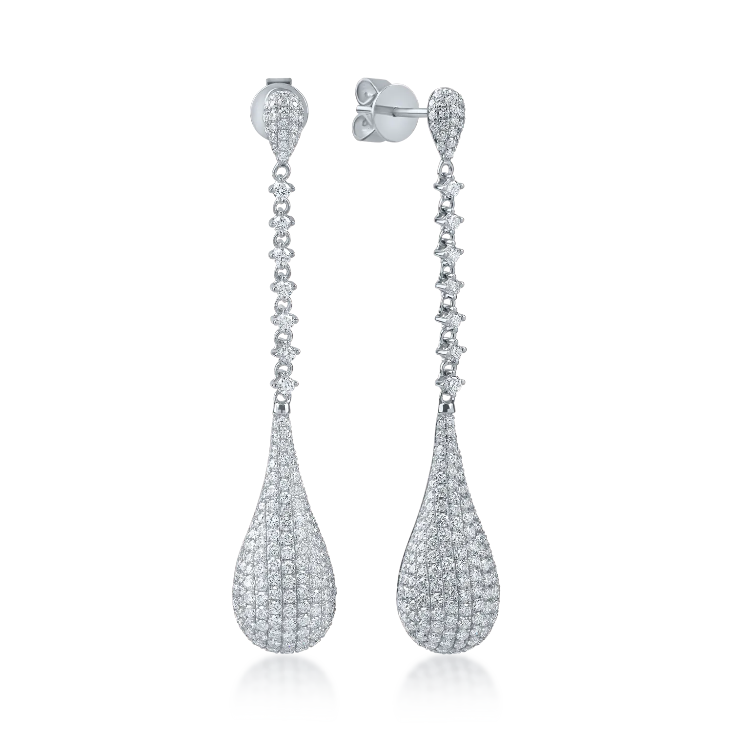 White gold earrings with 1.7ct diamonds