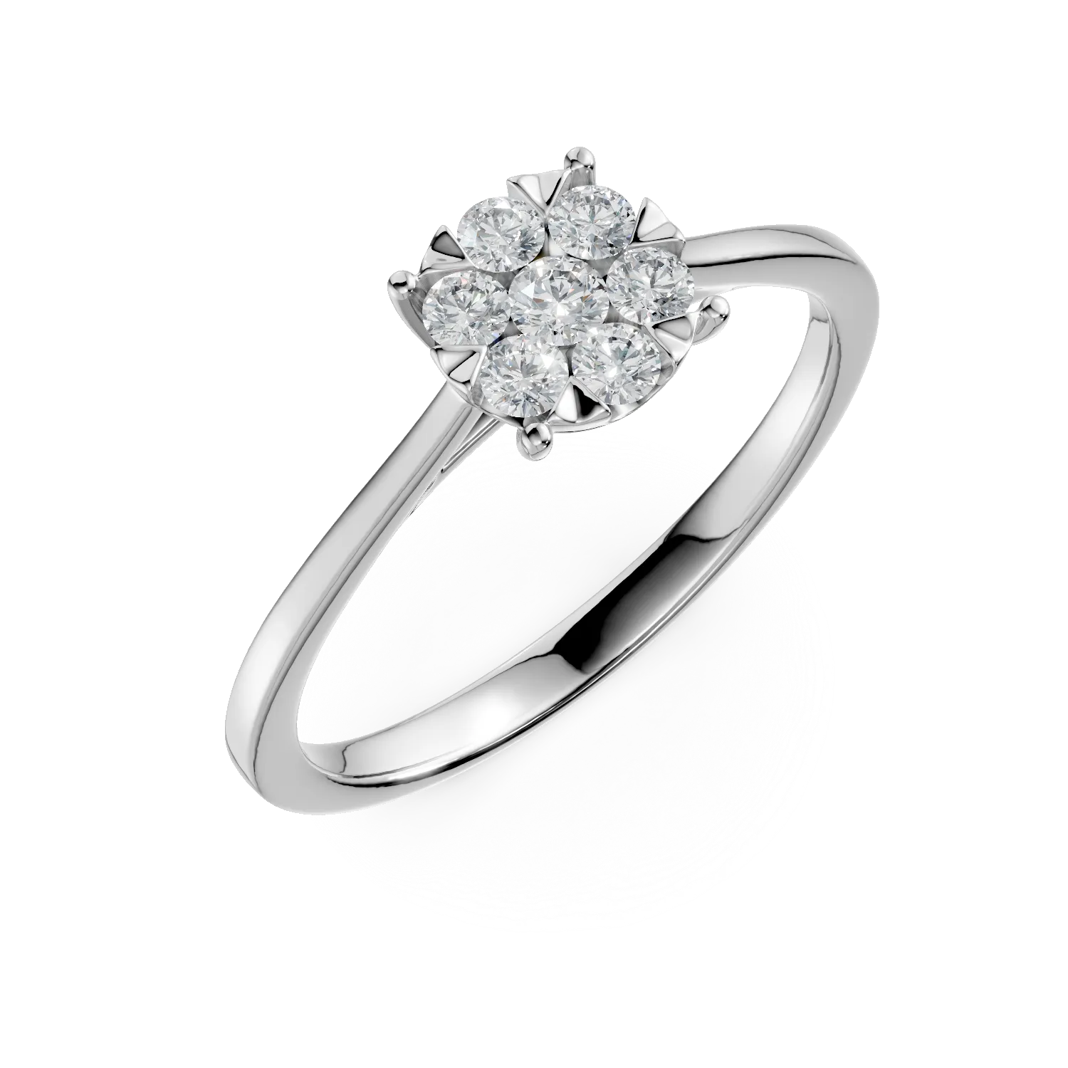 Inel de logodna din aur alb cu diamante de 0.3ct
