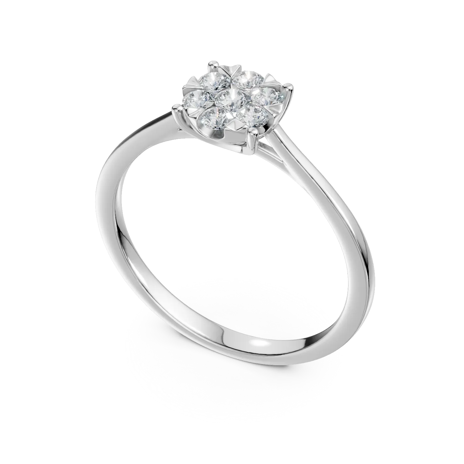 Inel de logodna din aur alb cu diamante de 0.3ct