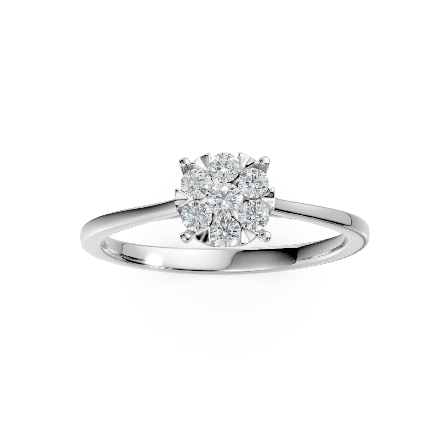 Inel de logodna din aur alb cu diamante de 0.3ct