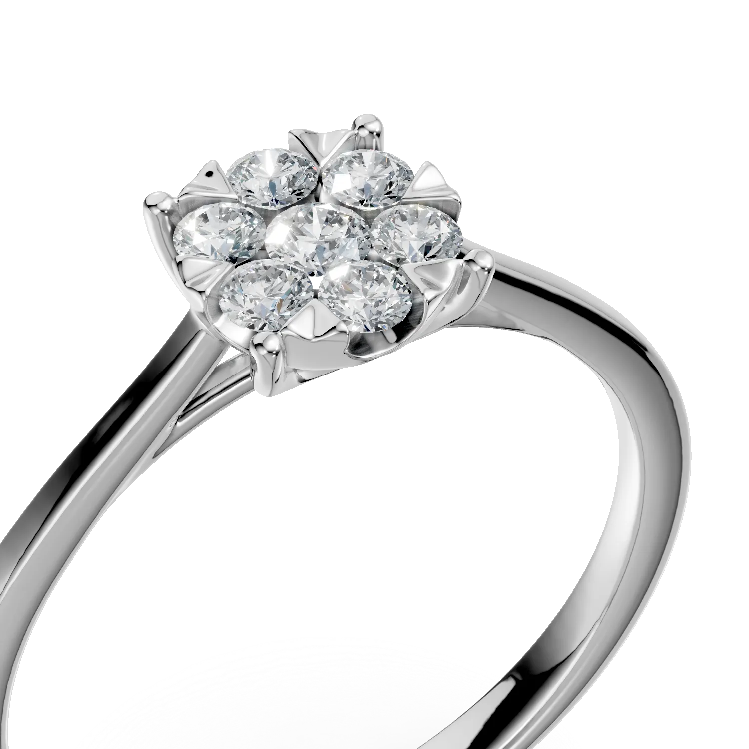 Inel de logodna din aur alb cu diamante de 0.3ct