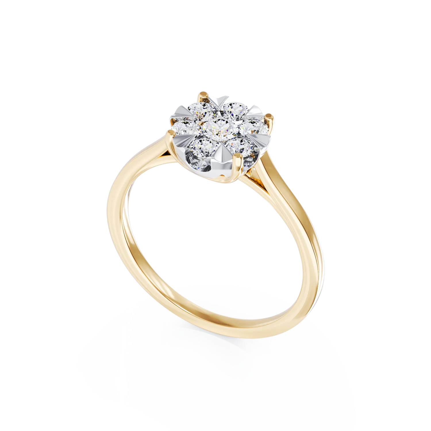 Годежен пръстен от жълто злато с диаманти 0.35кт