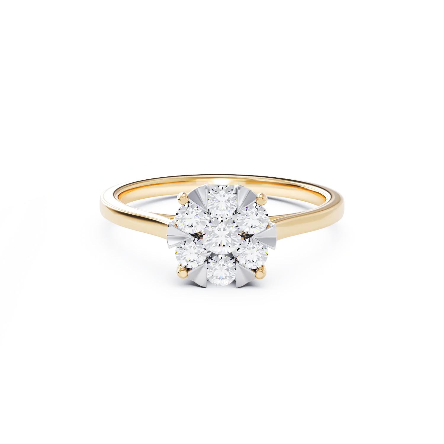 Sárga arany eljegyzési gyűrű 0.35ct gyémántokkal