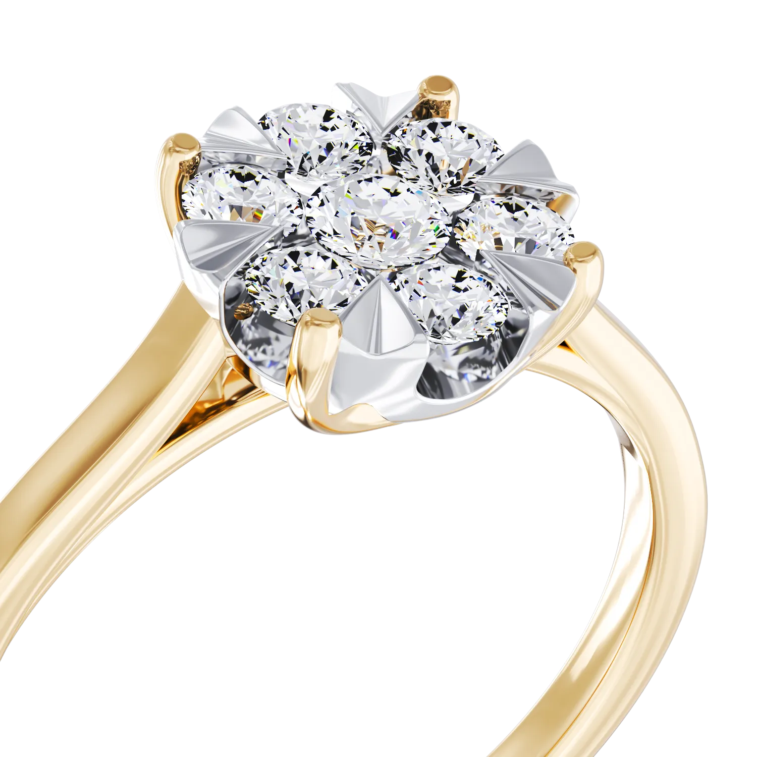 Yellow gold engagement ring with 0.35ct diamonds