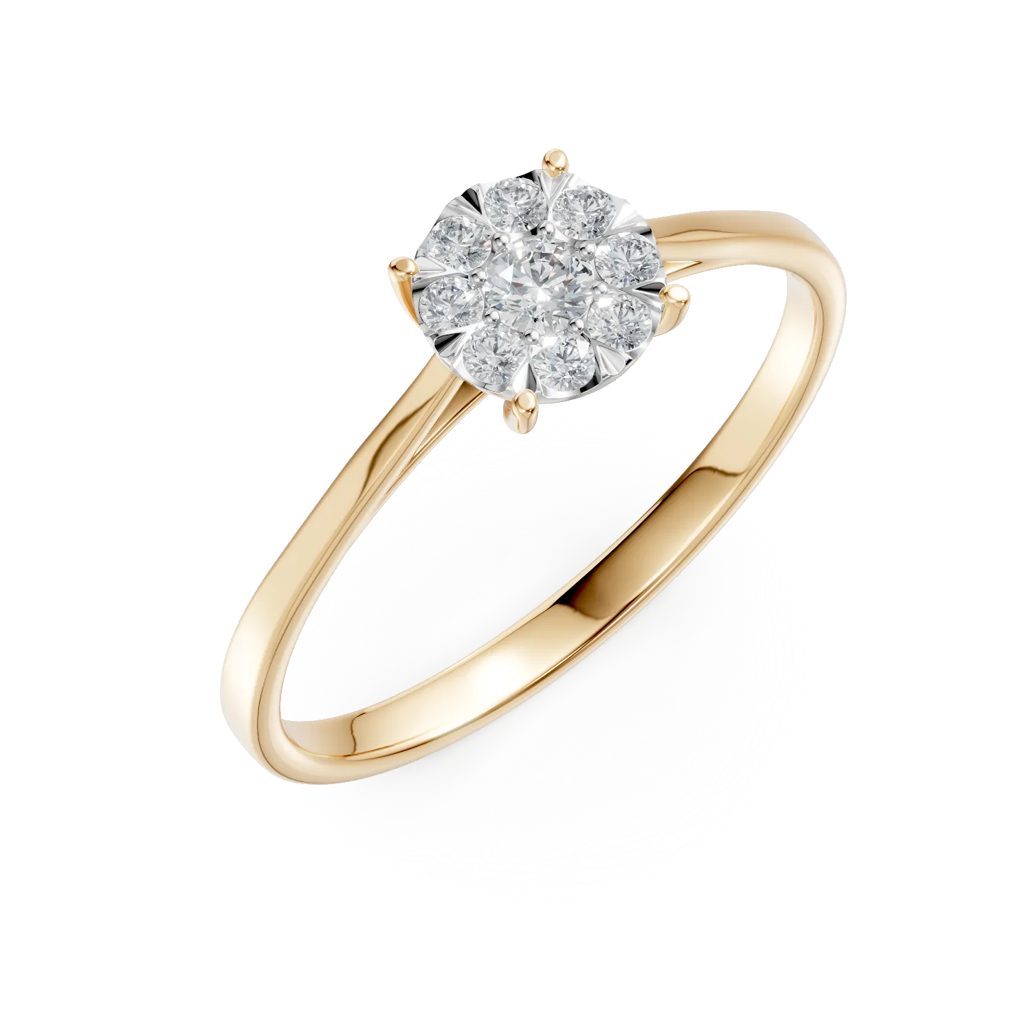 Yellow gold engagement ring with 0.25ct diamonds