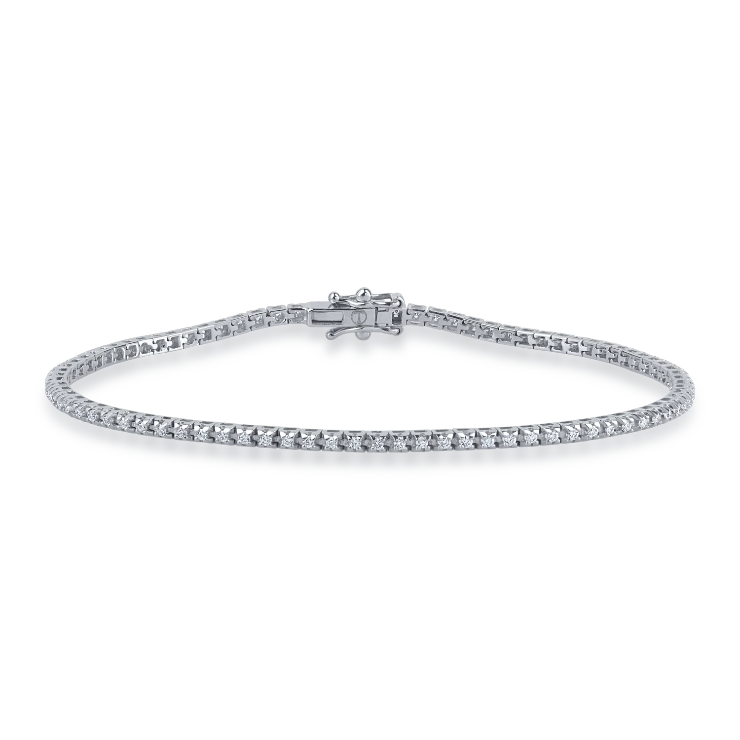 Bratara tennis din aur alb cu diamante de 0.48ct