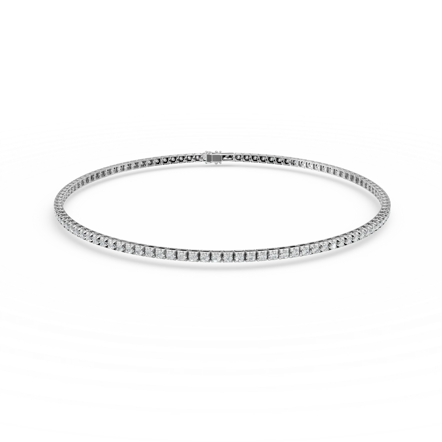 Bratara tennis din aur alb cu diamante de 0.5ct