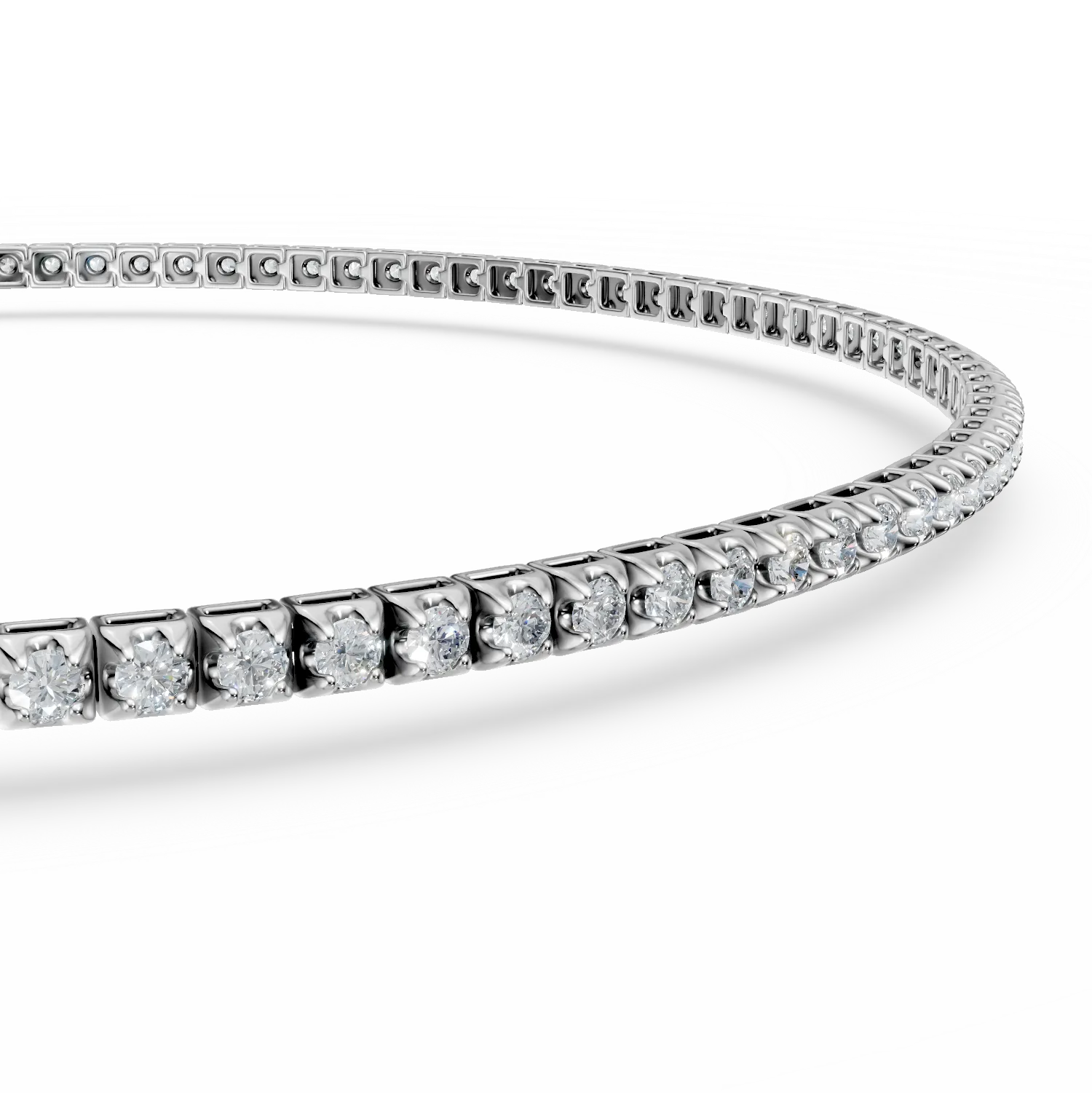 Fehérarany tenisz karkötő 0.5ct gyémántokkal