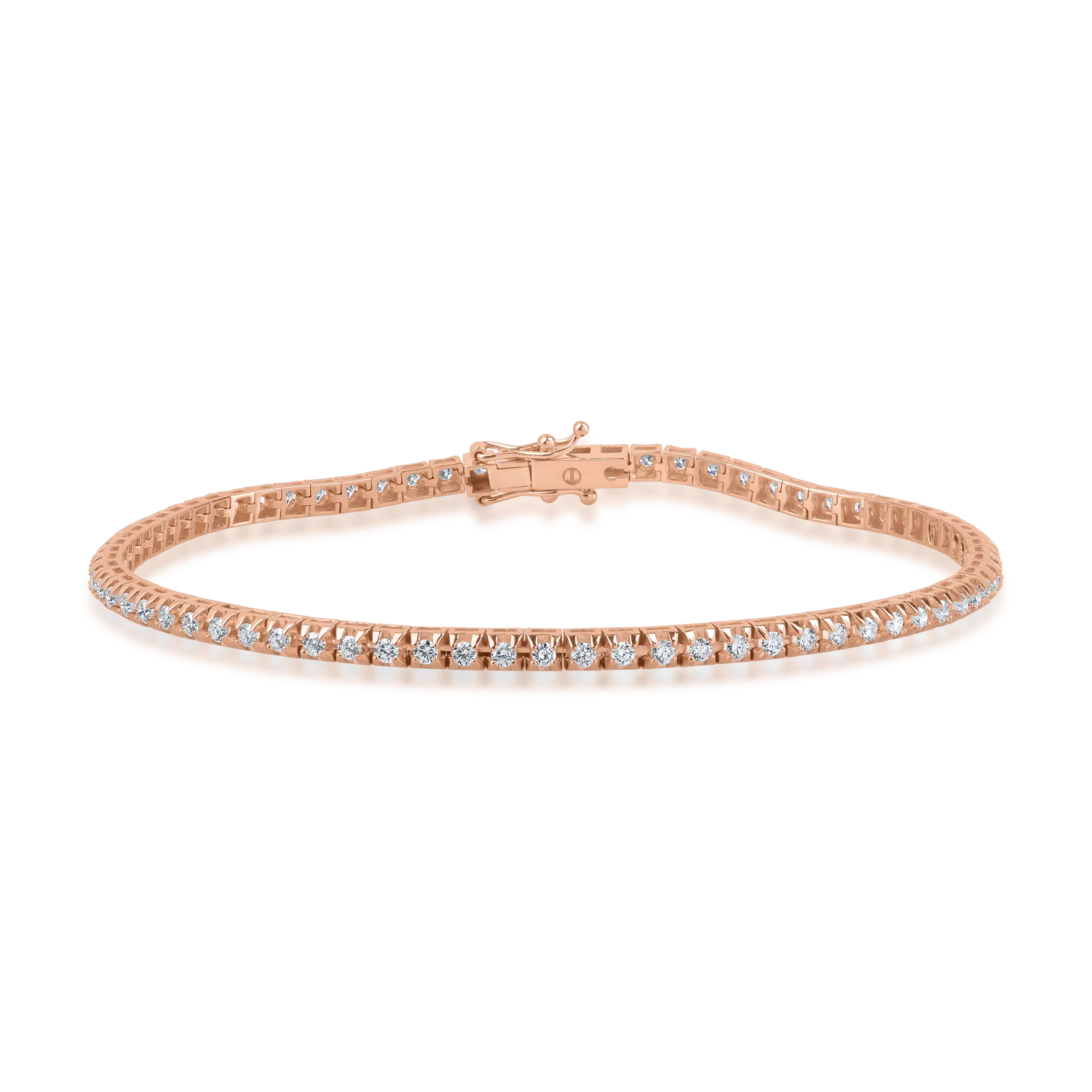 Teilor Bratara tennis din aur roz cu diamante de 1.6ct