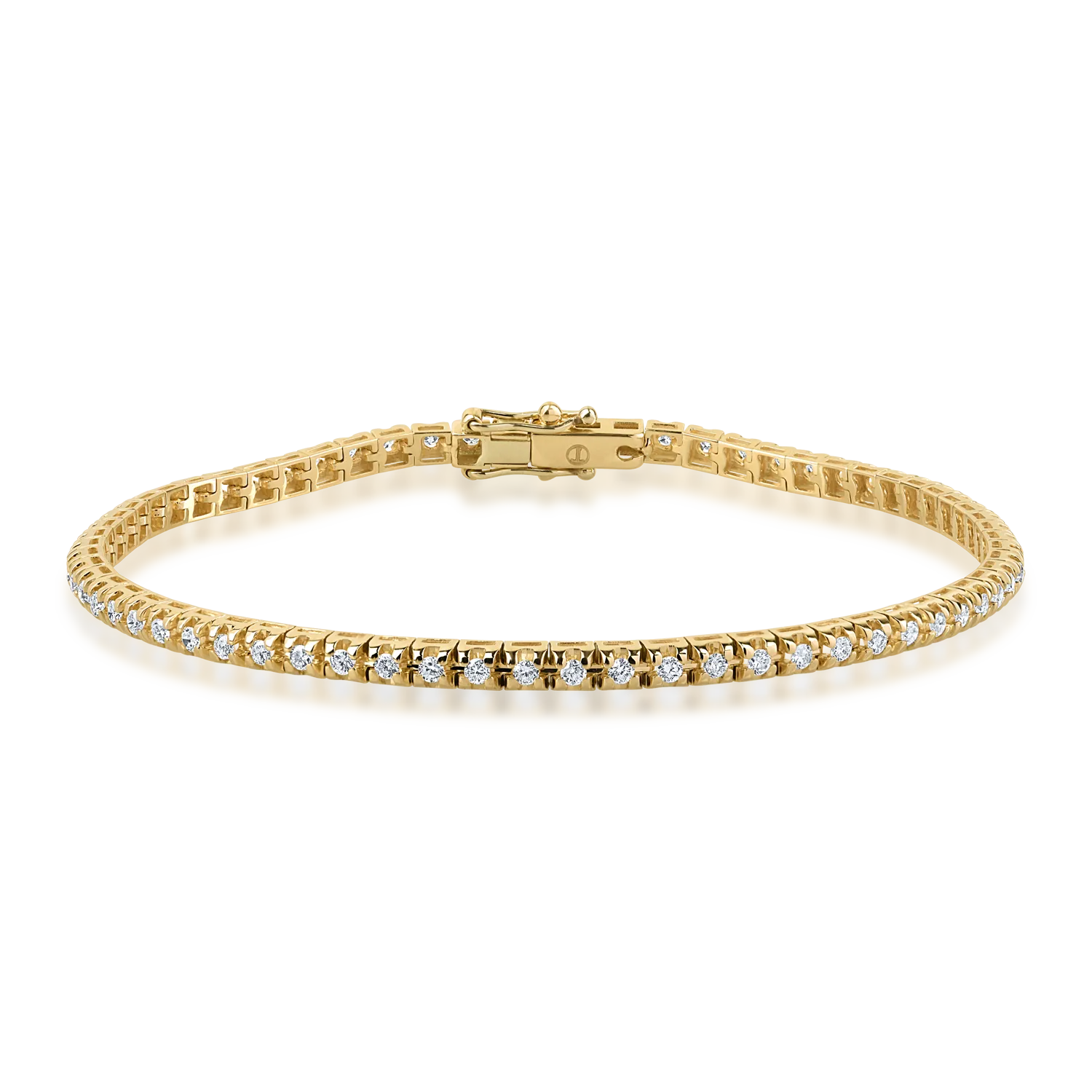 Yellow gold tennis bracelet with 1.3ct diamonds