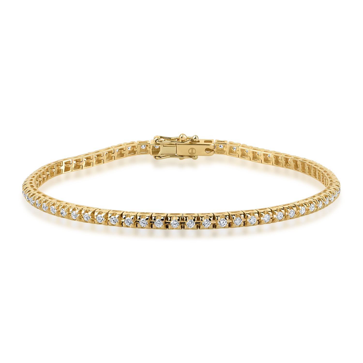 Yellow gold tennis bracelet with 1.25ct diamonds