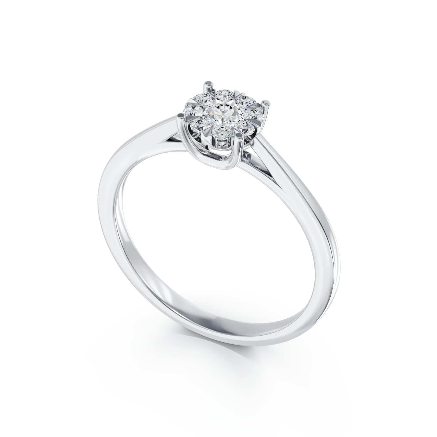 White gold engagement ring with 0.15ct diamonds
