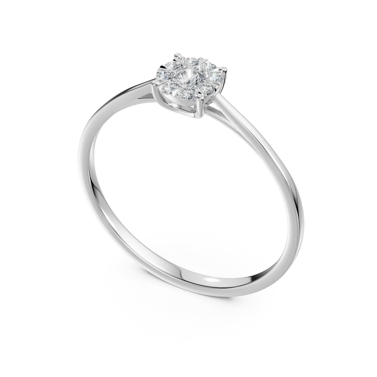 Inel de logodna din aur alb cu diamante de 0.15ct