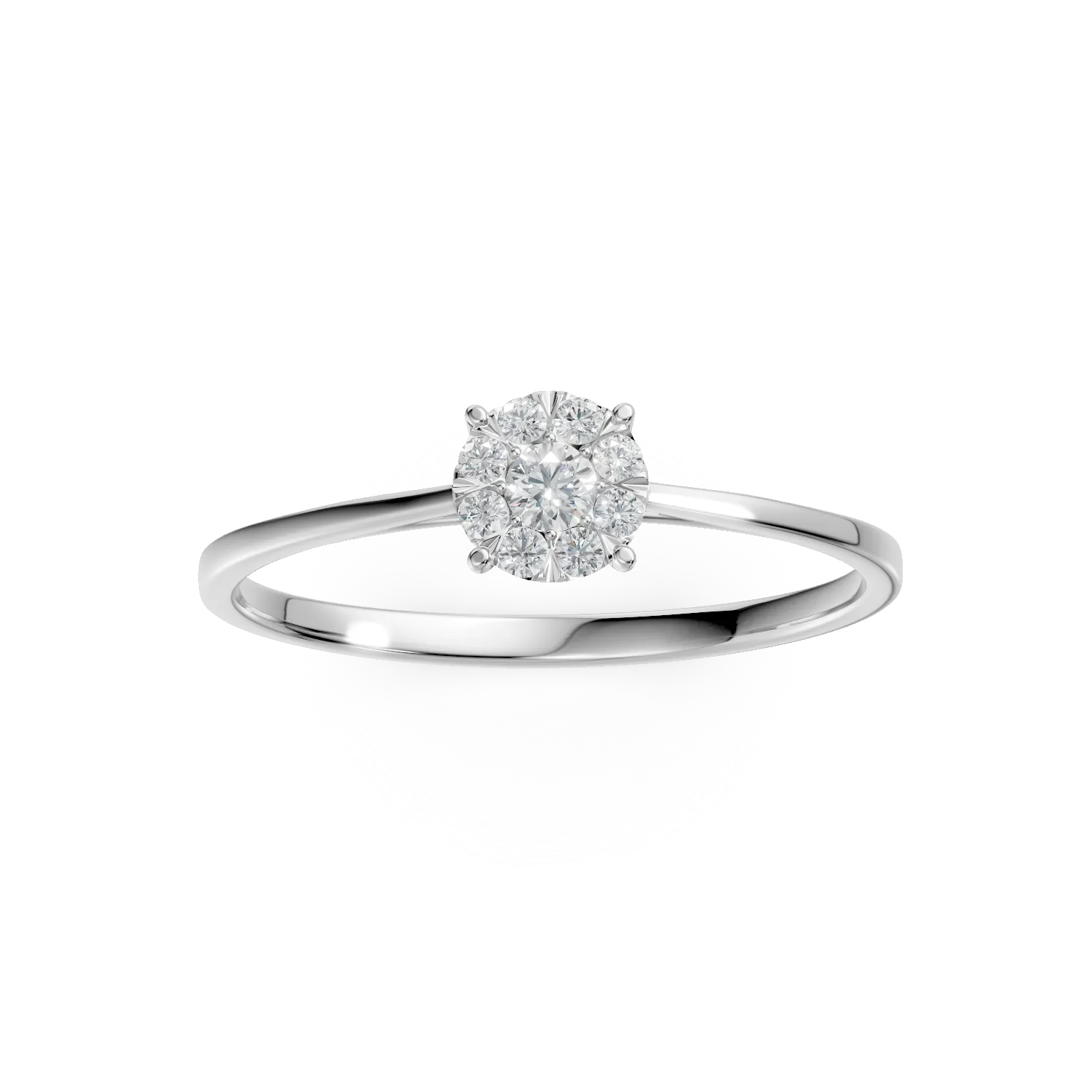 Inel de logodna din aur alb cu diamante de 0.15ct
