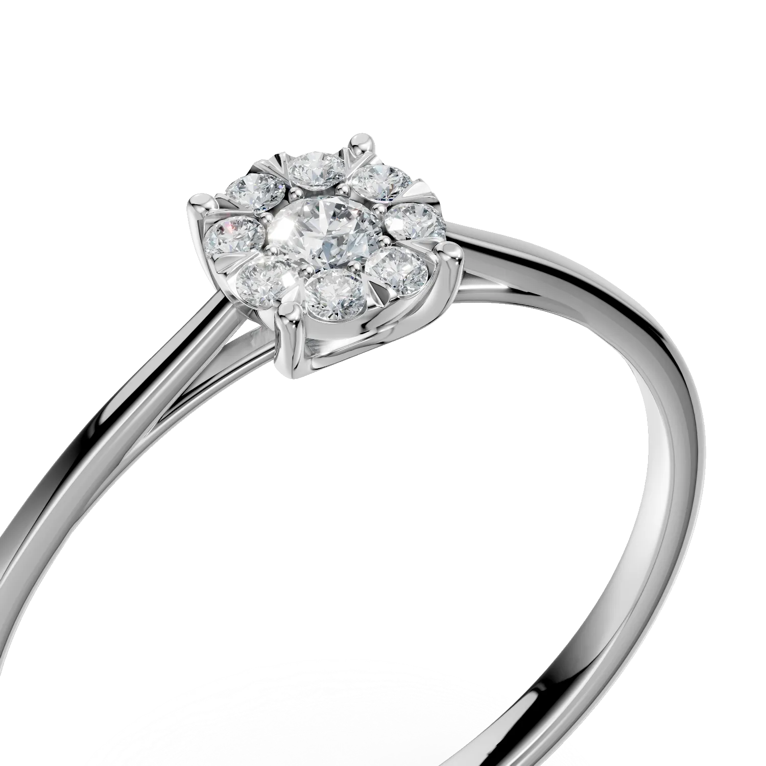 Inel de logodna din aur alb cu diamante de 0.15ct