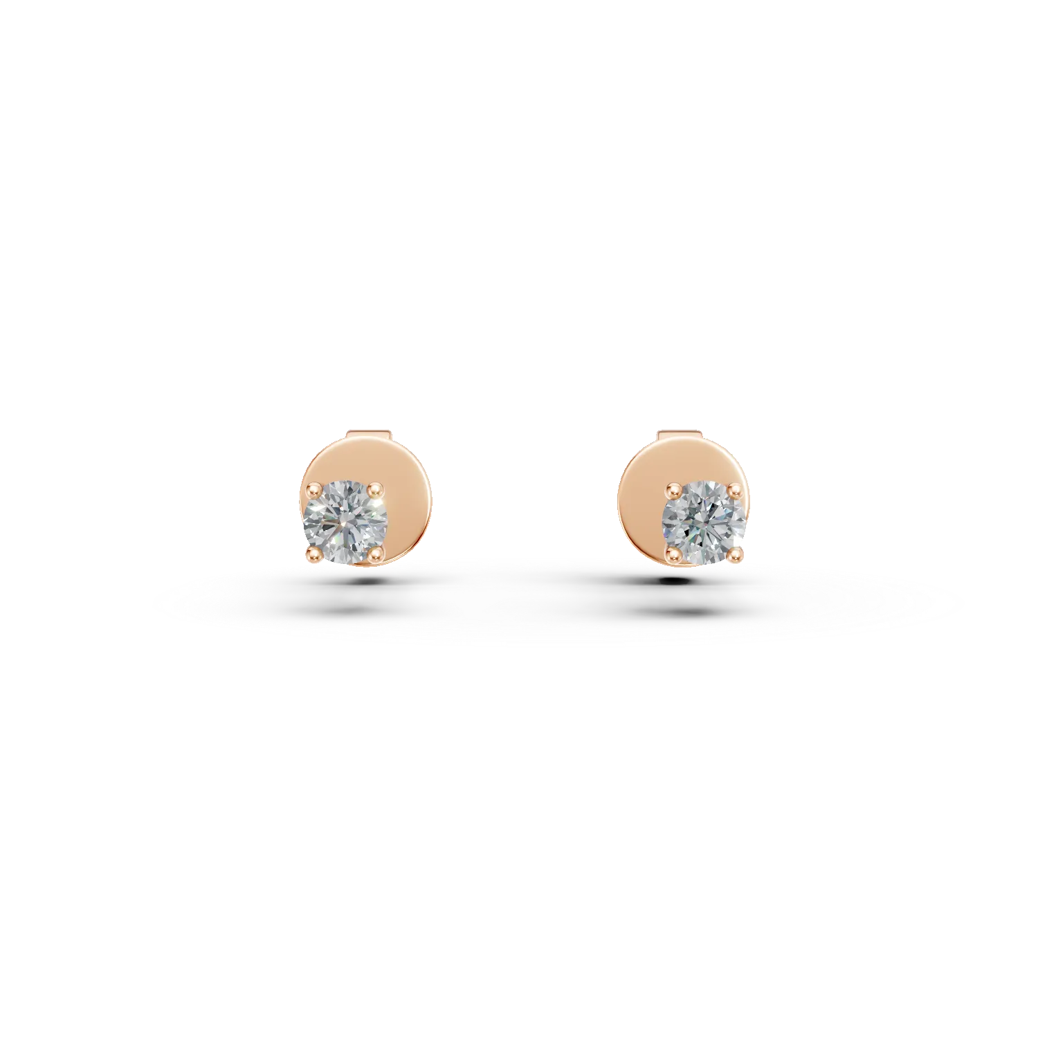 Cercei din aur roz cu diamante de 0.2ct